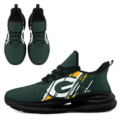 Custom Green Bay Personalized Team NFL Fan Gear Sneakers – Unisex Gameday Athletic Shoes Custom Team Name Sports Runners FN079-E020219-13