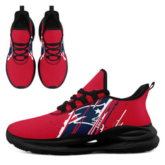 Custom New England Personalized Team NFL Fan Gear Sneakers – Unisex Gameday Athletic Shoes Custom Team Name Sports Runners FN079-E020219-26