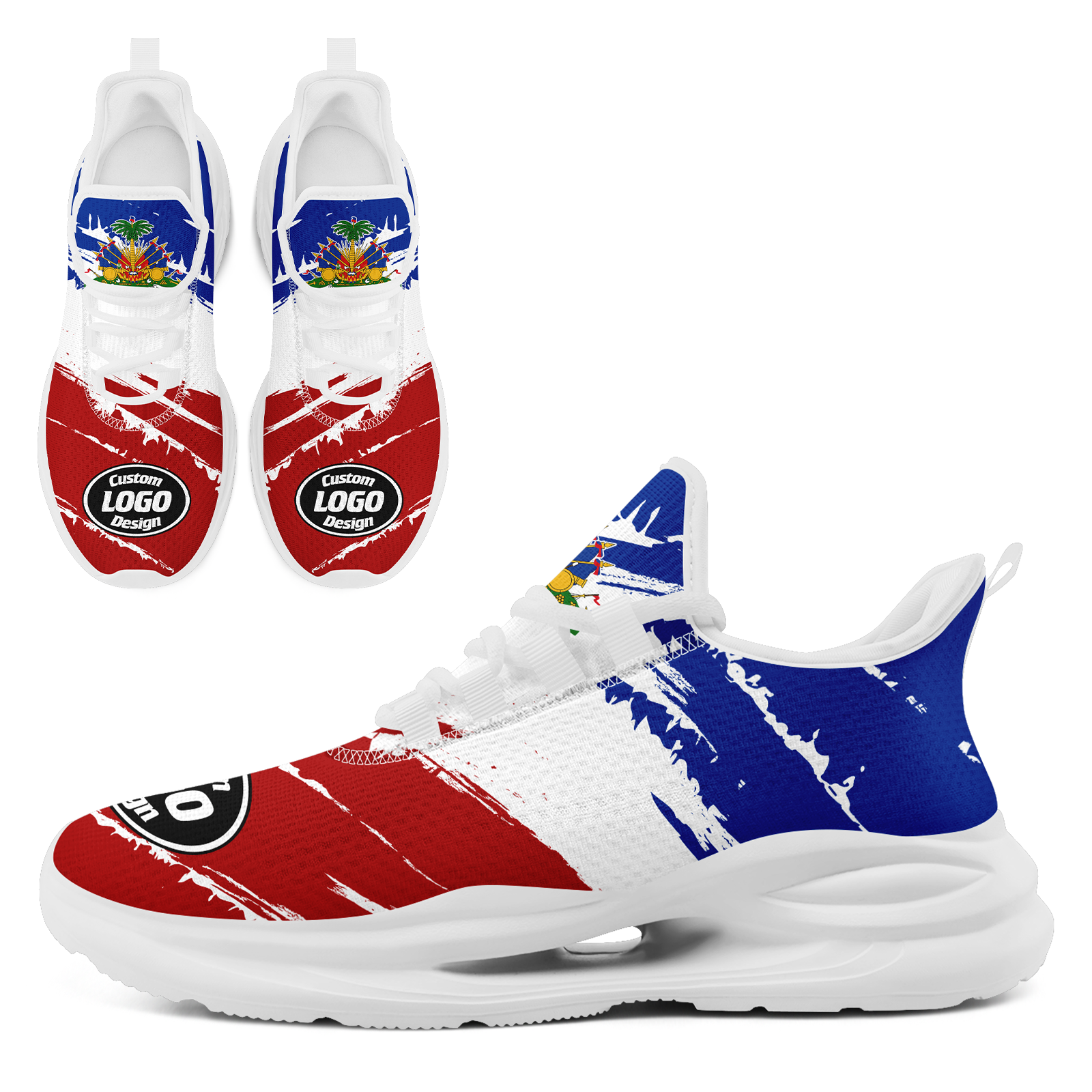 Custom Haiti 2026 World Cup High Quality Soccer Stadium Version Jersey Sneakers Sports Shoes and Hat Combo Offer Personalized Team Name and Logo ZH-F00667-1
