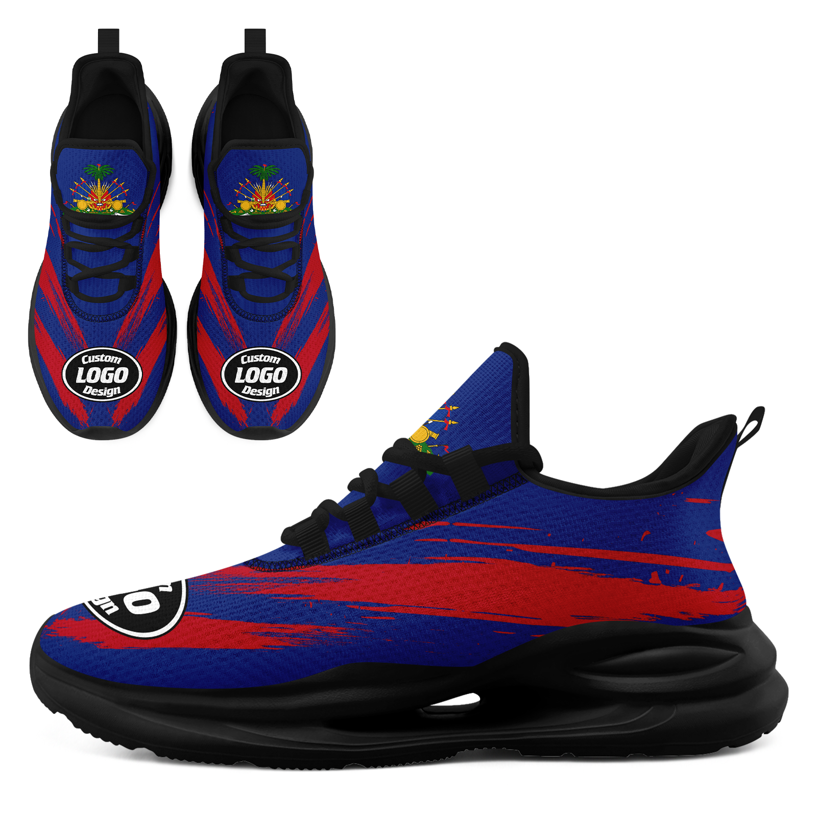 Custom Haiti 2026 World Cup High Quality Soccer Stadium Version Jersey Sneakers Sports Shoes and Hat Combo Offer Personalized Team Name and Logo ZH-F00667-2