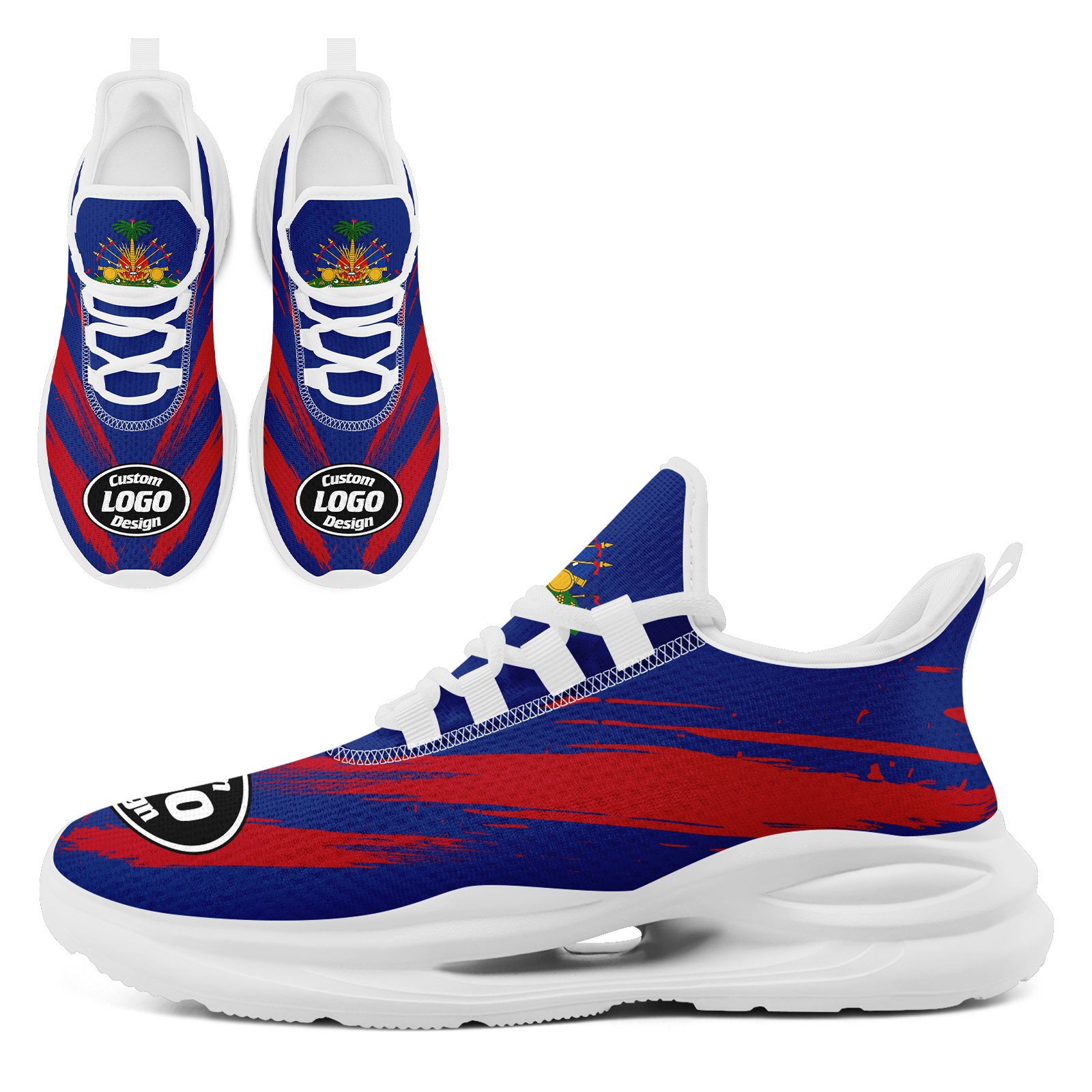 Custom Haiti 2026 World Cup High Quality Soccer Stadium Version Jersey Sneakers Sports Shoes and Hat Combo Offer Personalized Team Name and Logo ZH-F00667-2