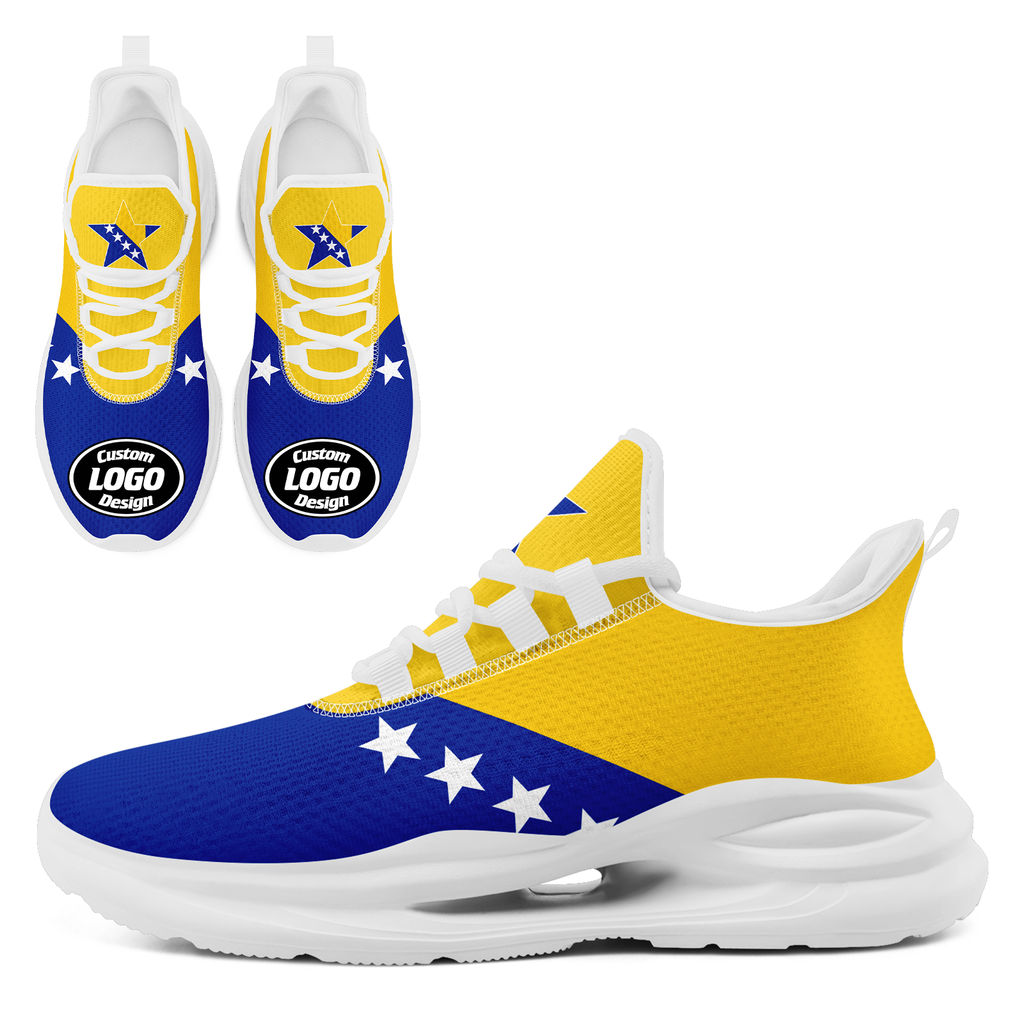 Custom Bosnia and Herzegovina 2026 World Cup High Quality Soccer Stadium Version Jersey Sneakers Sports Shoes and Hat Combo Offer Personalized Team Name and Logo ZH-F006103-3