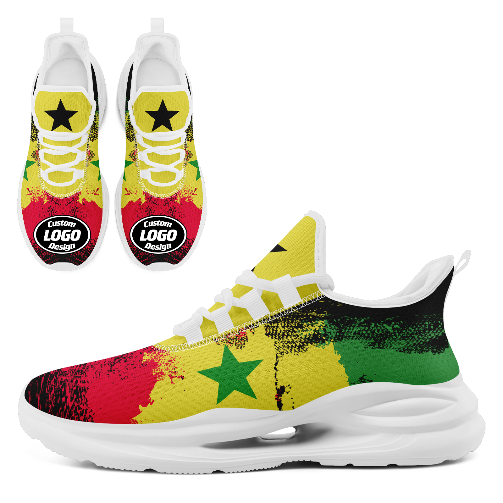 Custom Ghana 2026 World Cup High Quality Soccer Stadium Version Jersey Sneakers Sports Shoes and Hat Combo Offer Personalized Team Name and Logo ZH-F006104-1