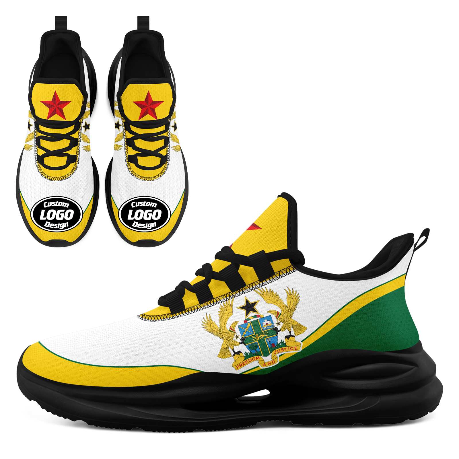 Custom Ghana 2026 World Cup High Quality Soccer Stadium Version Jersey Sneakers Sports Shoes and Hat Combo Offer Personalized Team Name and Logo ZH-F006104-3