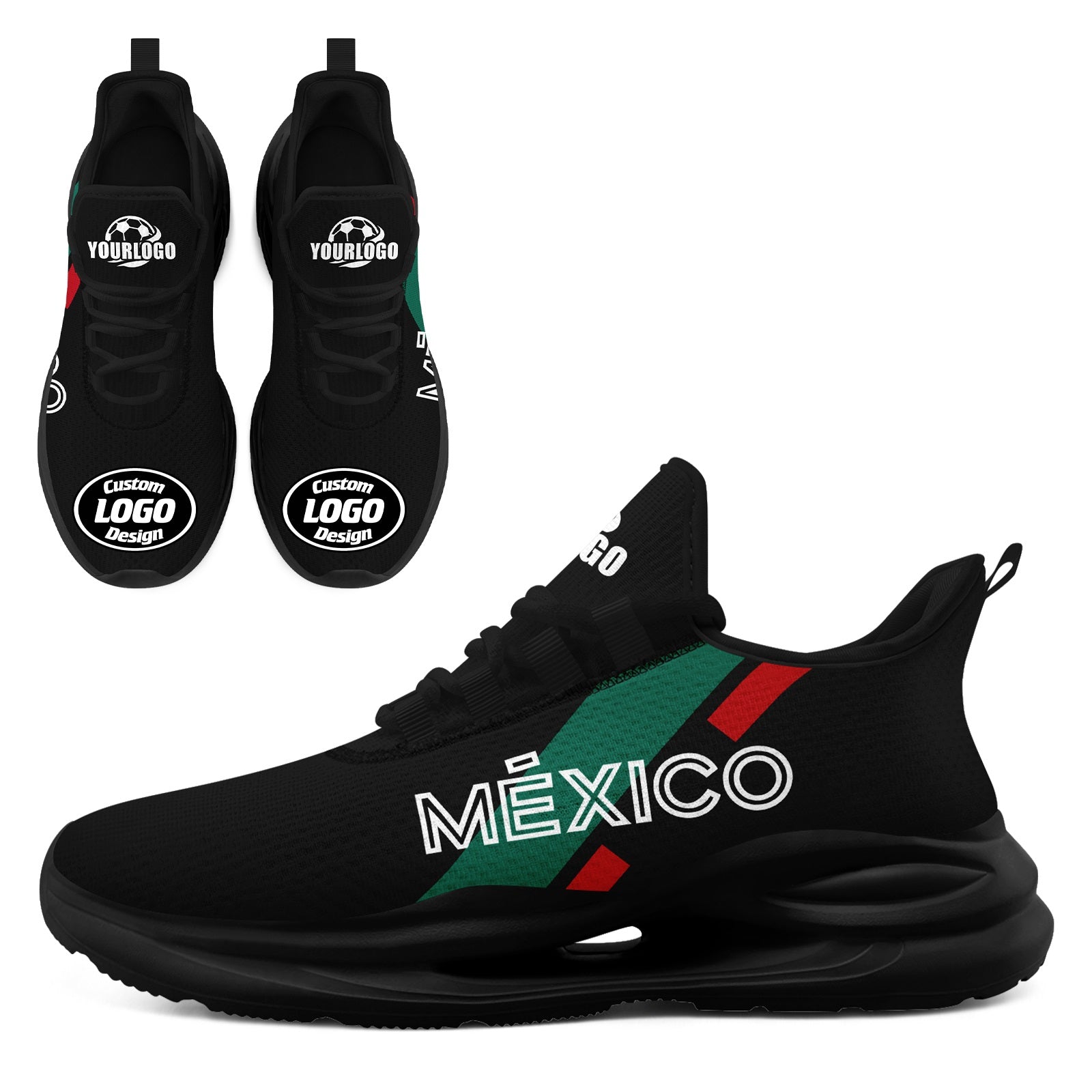 Custom Mexico 2026 World Cup High Quality Soccer Stadium Version Jersey Sneakers Sports Shoes and Hat Combo Offer Personalized Team Name and Logo ZH-F007043-003