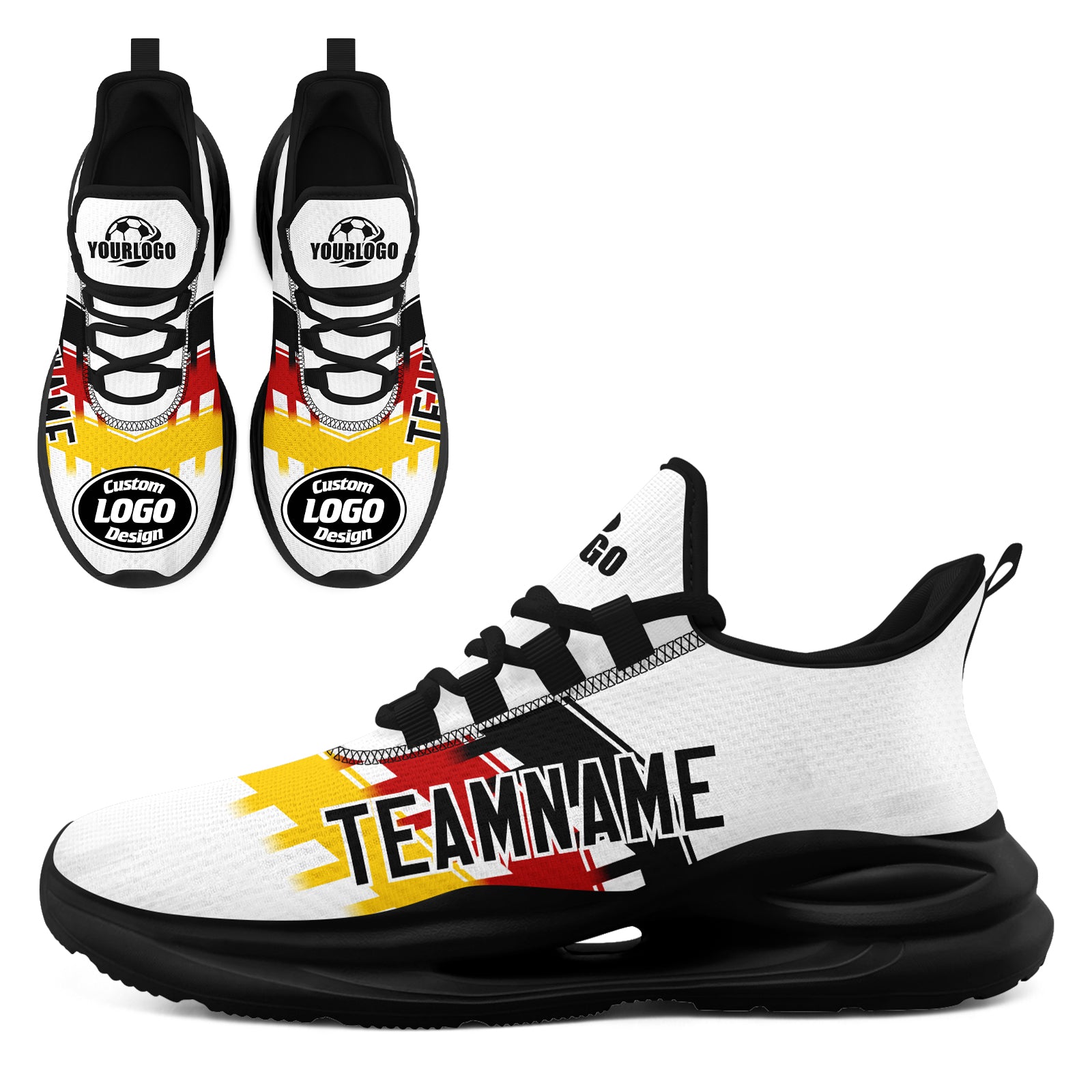 Custom Germany 2026 World Cup High Quality Soccer Stadium Version Jersey Sneakers Sports Shoes and Hat Combo Offer Personalized Team Name and Logo ZH-F007046-001