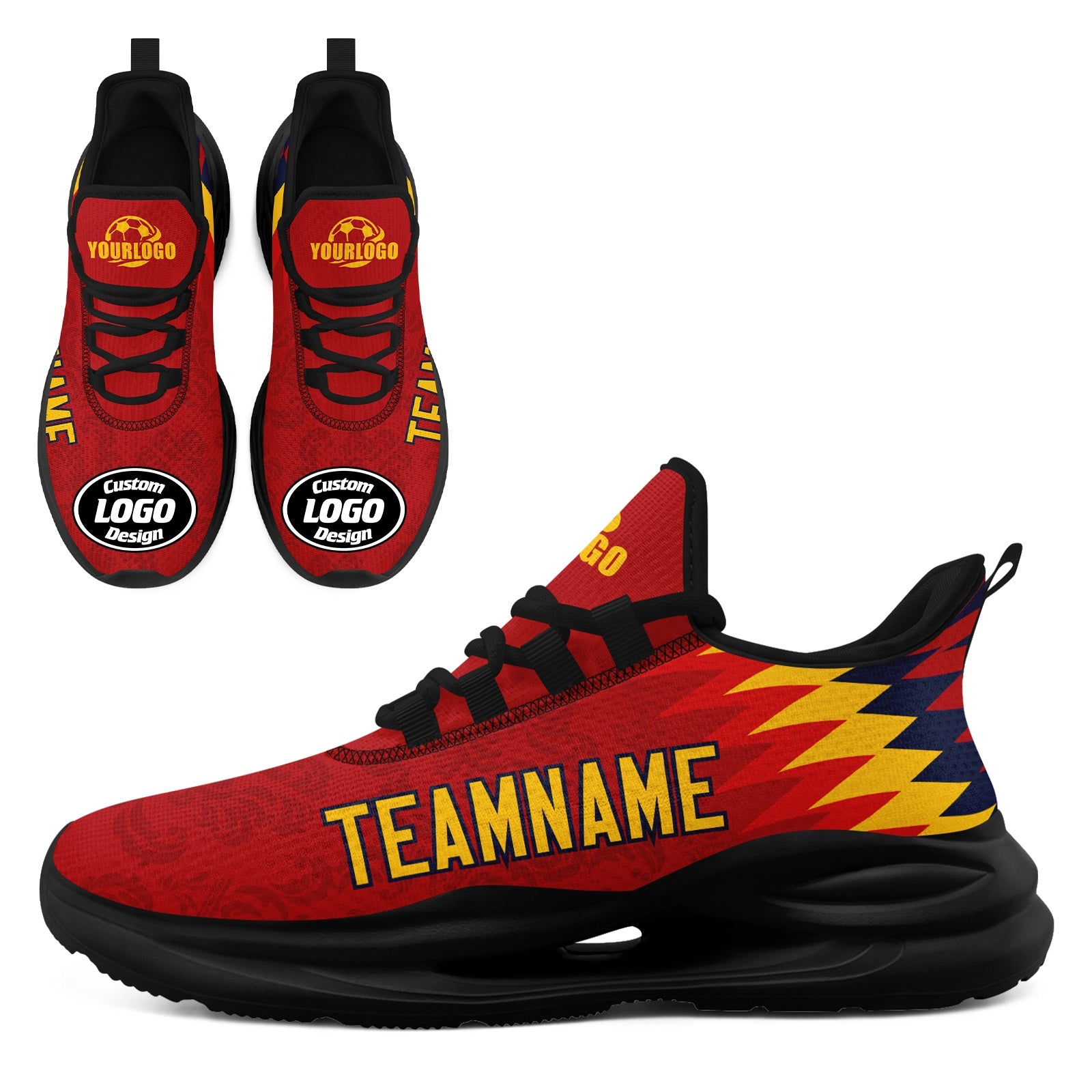 Custom Spain 2026 World Cup High Quality Soccer Stadium Version Jersey Sneakers Sports Shoes and Hat Combo Offer Personalized Team Name and Logo ZH-F007049-002