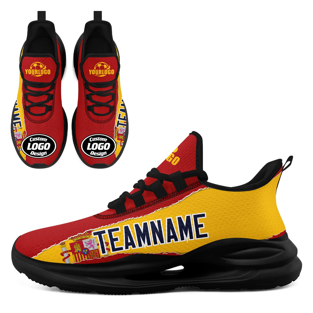 Custom Spain 2026 World Cup High Quality Soccer Stadium Version Jersey Sneakers Sports Shoes and Hat Combo Offer Personalized Team Name and Logo ZH-F007049-003