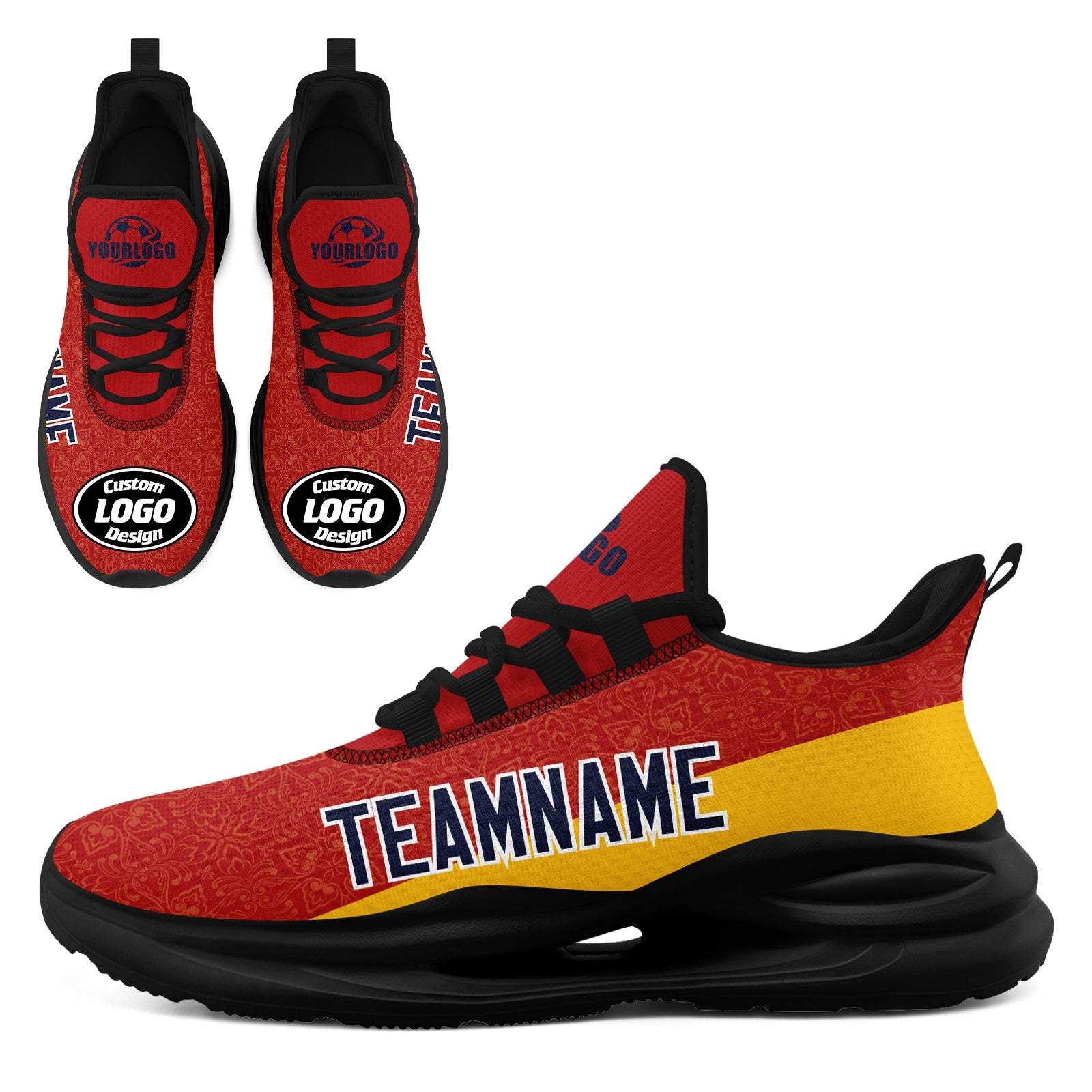 Custom Spain 2026 World Cup High Quality Soccer Stadium Version Jersey Sneakers Sports Shoes and Hat Combo Offer Personalized Team Name and Logo ZH-F007049-006