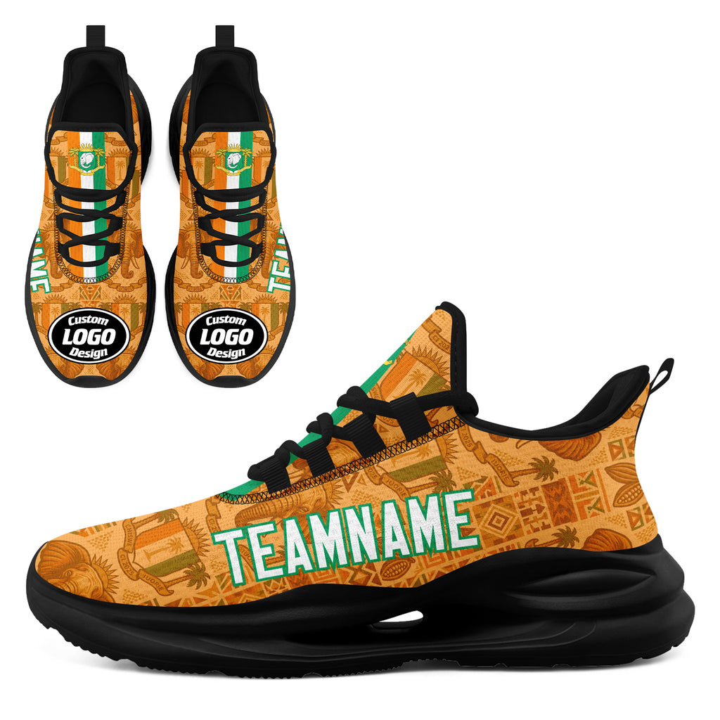 Custom Ivory Coast 2026 World Cup High Quality Soccer Stadium Version Jersey Sneakers Sports Shoes and Hat Combo Offer Personalized Team Name and Logo ZH-F007055-003