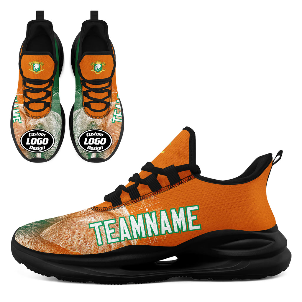 Custom Ivory Coast 2026 World Cup High Quality Soccer Stadium Version Jersey Sneakers Sports Shoes and Hat Combo Offer Personalized Team Name and Logo ZH-F007055-007