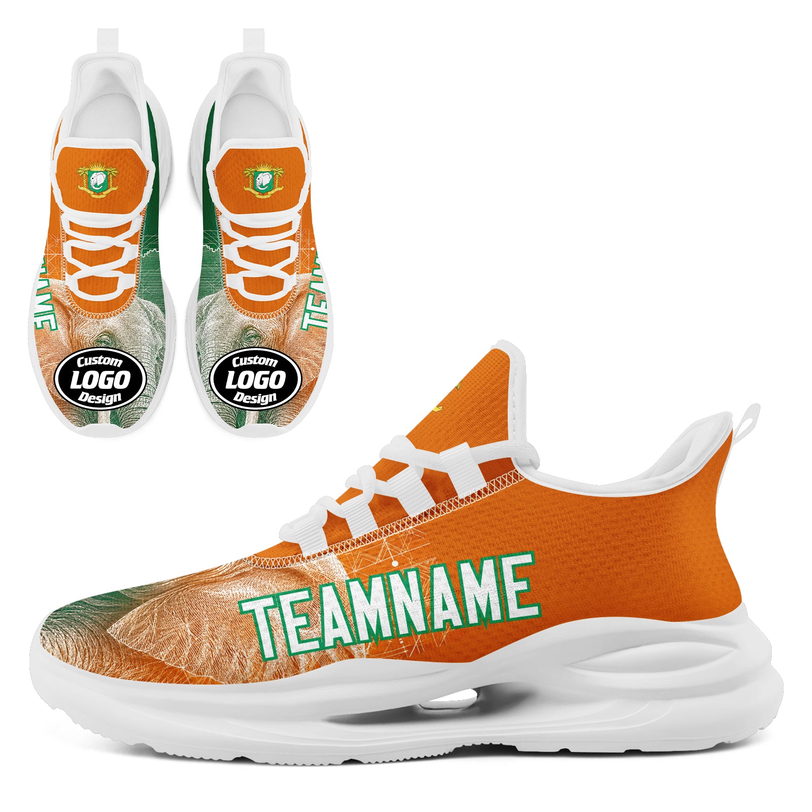 Custom Ivory Coast 2026 World Cup High Quality Soccer Stadium Version Jersey Sneakers Sports Shoes and Hat Combo Offer Personalized Team Name and Logo ZH-F007055-007
