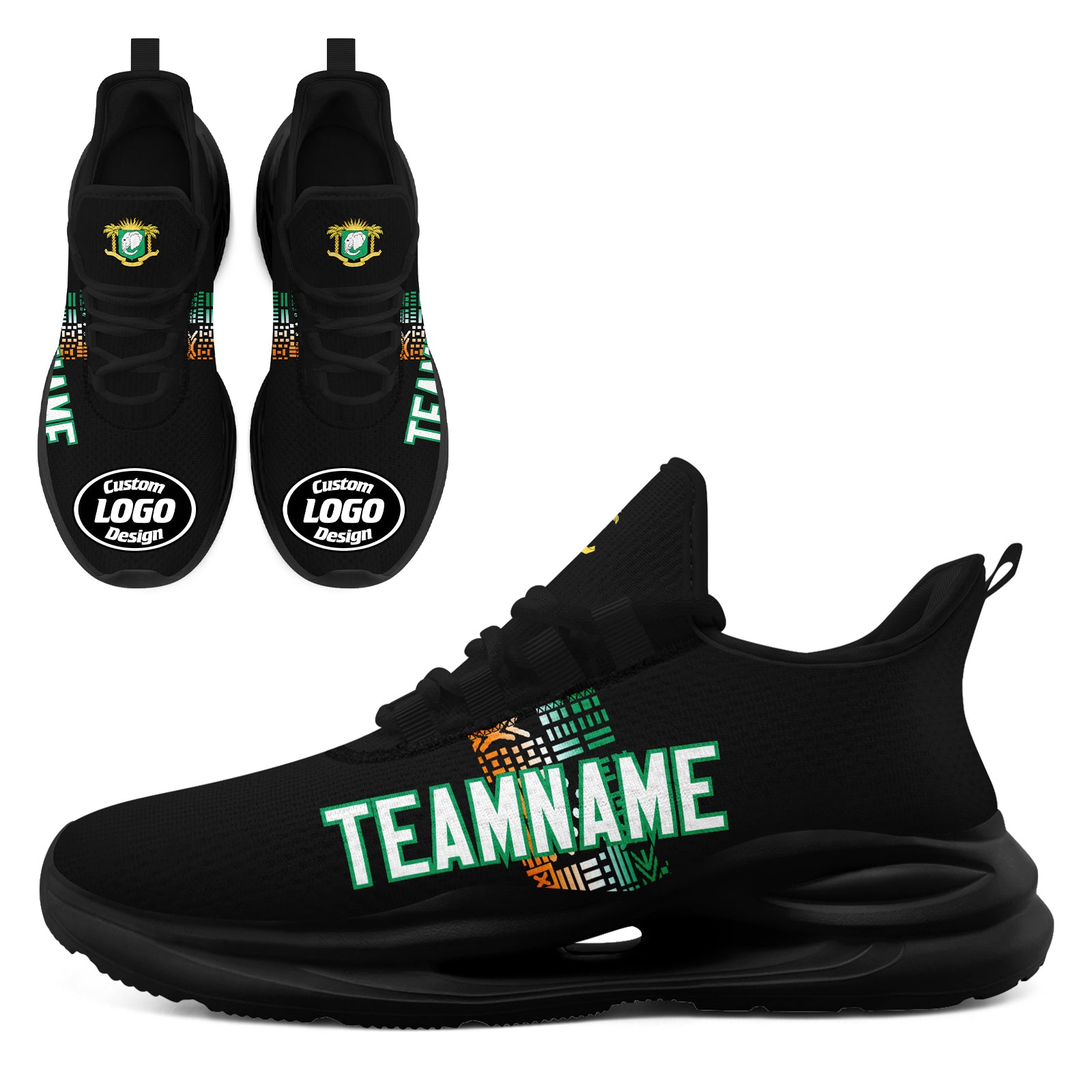 Custom Ivory Coast 2026 World Cup High Quality Soccer Stadium Version Jersey Sneakers Sports Shoes and Hat Combo Offer Personalized Team Name and Logo ZH-F007055-008