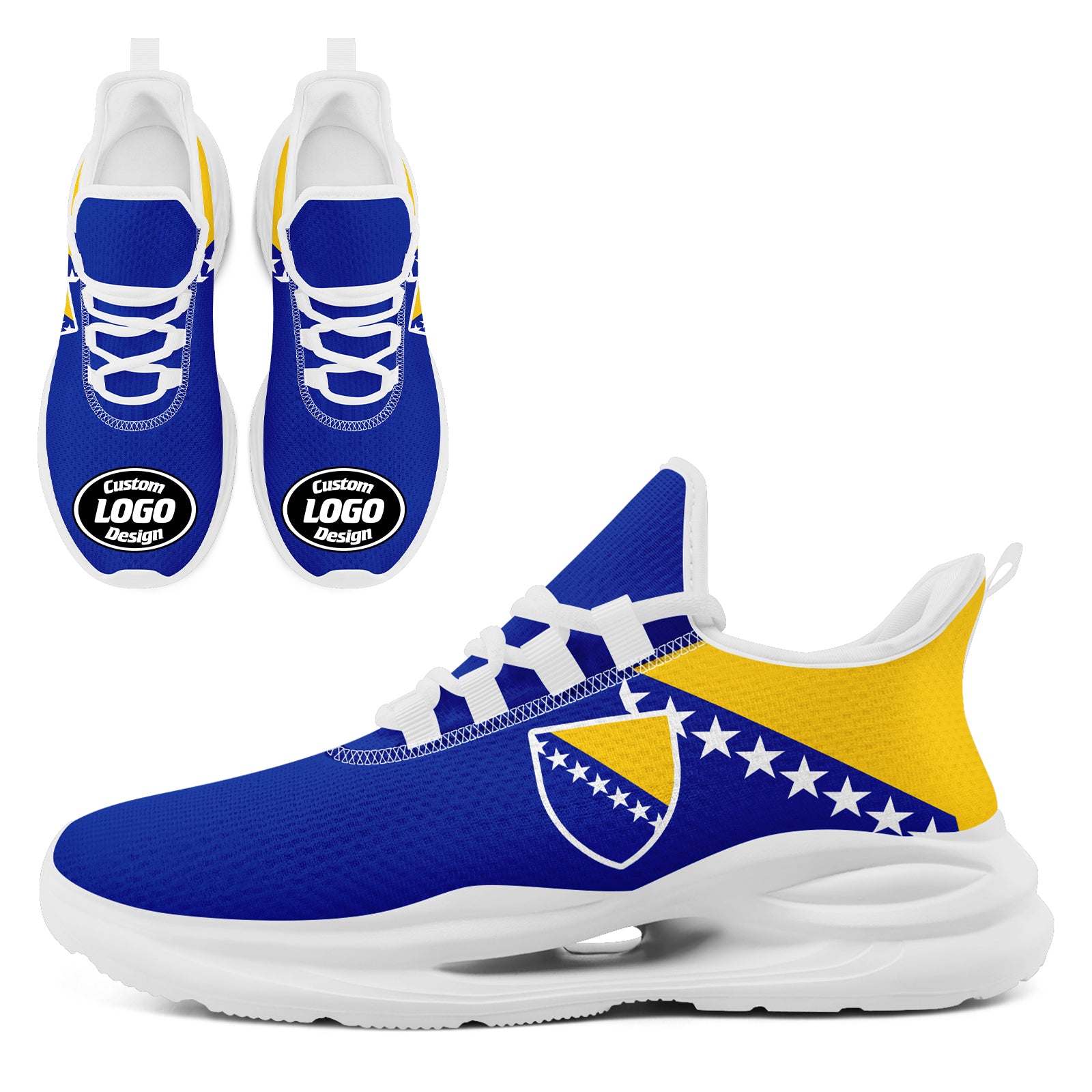 Custom Bosnia and Herzegovina 2026 World Cup High Quality Soccer Stadium Version Jersey Sneakers Sports Shoes and Hat Combo Offer Personalized Team Name and Logo ZH-F007062-001