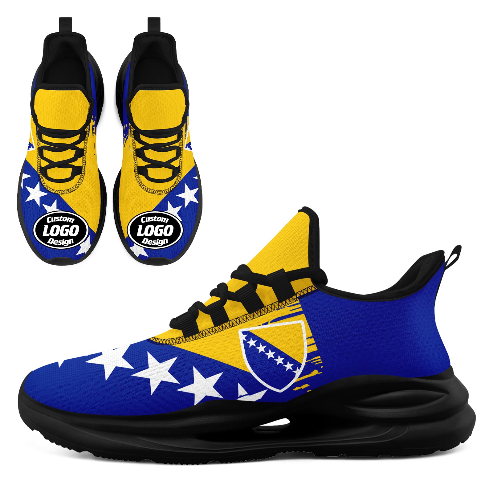 Custom Bosnia and Herzegovina 2026 World Cup High Quality Soccer Stadium Version Jersey Sneakers Sports Shoes and Hat Combo Offer Personalized Team Name and Logo ZH-F007062-002