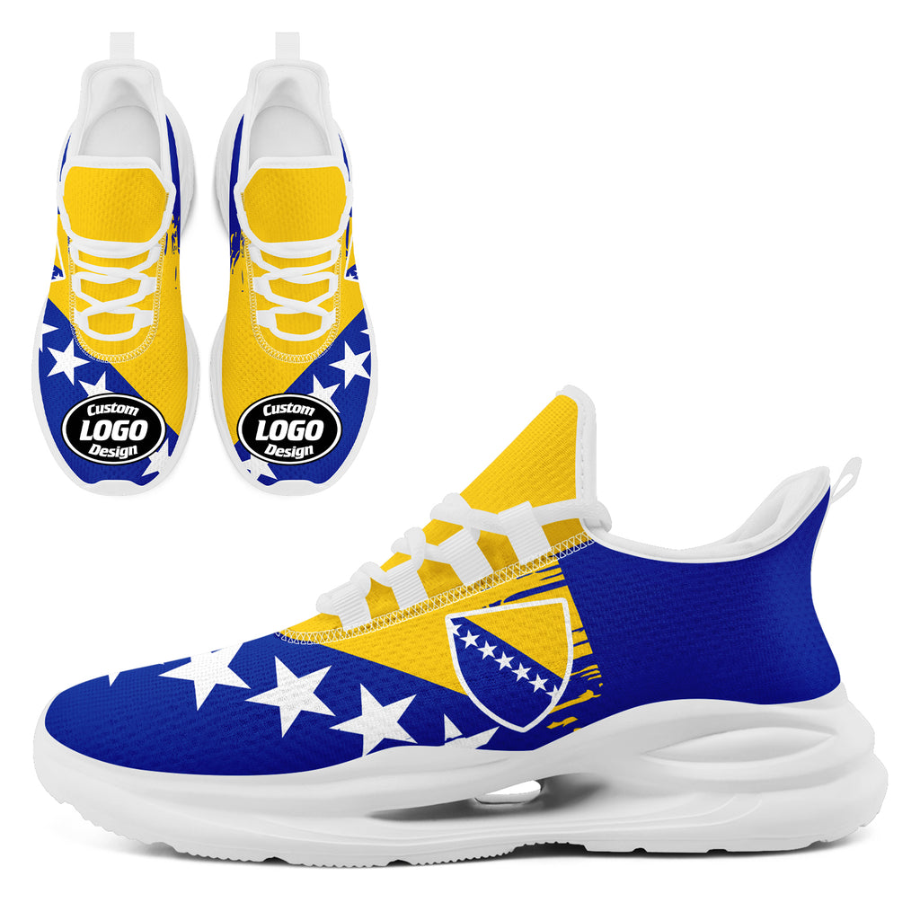 Custom Bosnia and Herzegovina 2026 World Cup High Quality Soccer Stadium Version Jersey Sneakers Sports Shoes and Hat Combo Offer Personalized Team Name and Logo ZH-F007062-002
