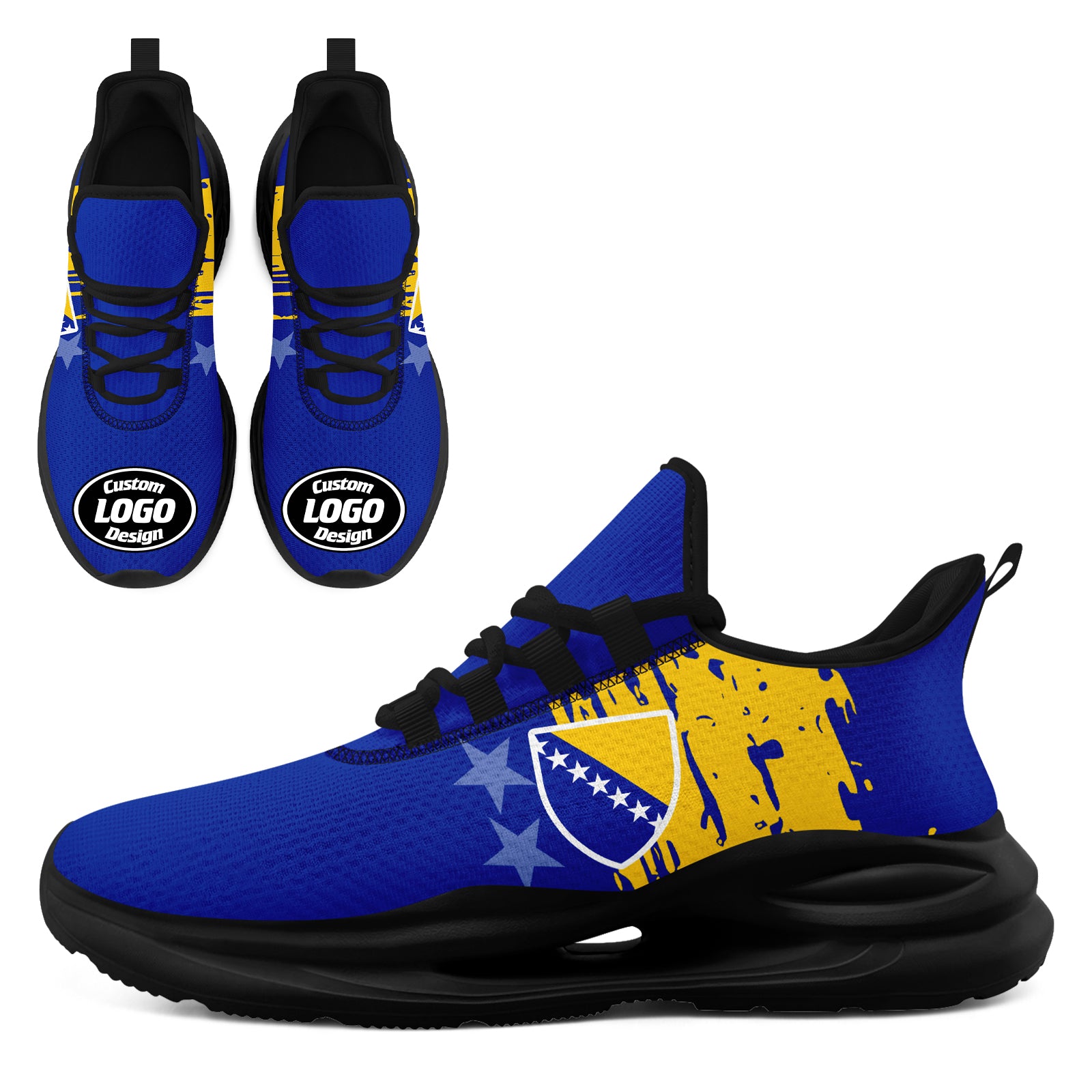 Custom Bosnia and Herzegovina 2026 World Cup High Quality Soccer Stadium Version Jersey Sneakers Sports Shoes and Hat Combo Offer Personalized Team Name and Logo ZH-F007062-003