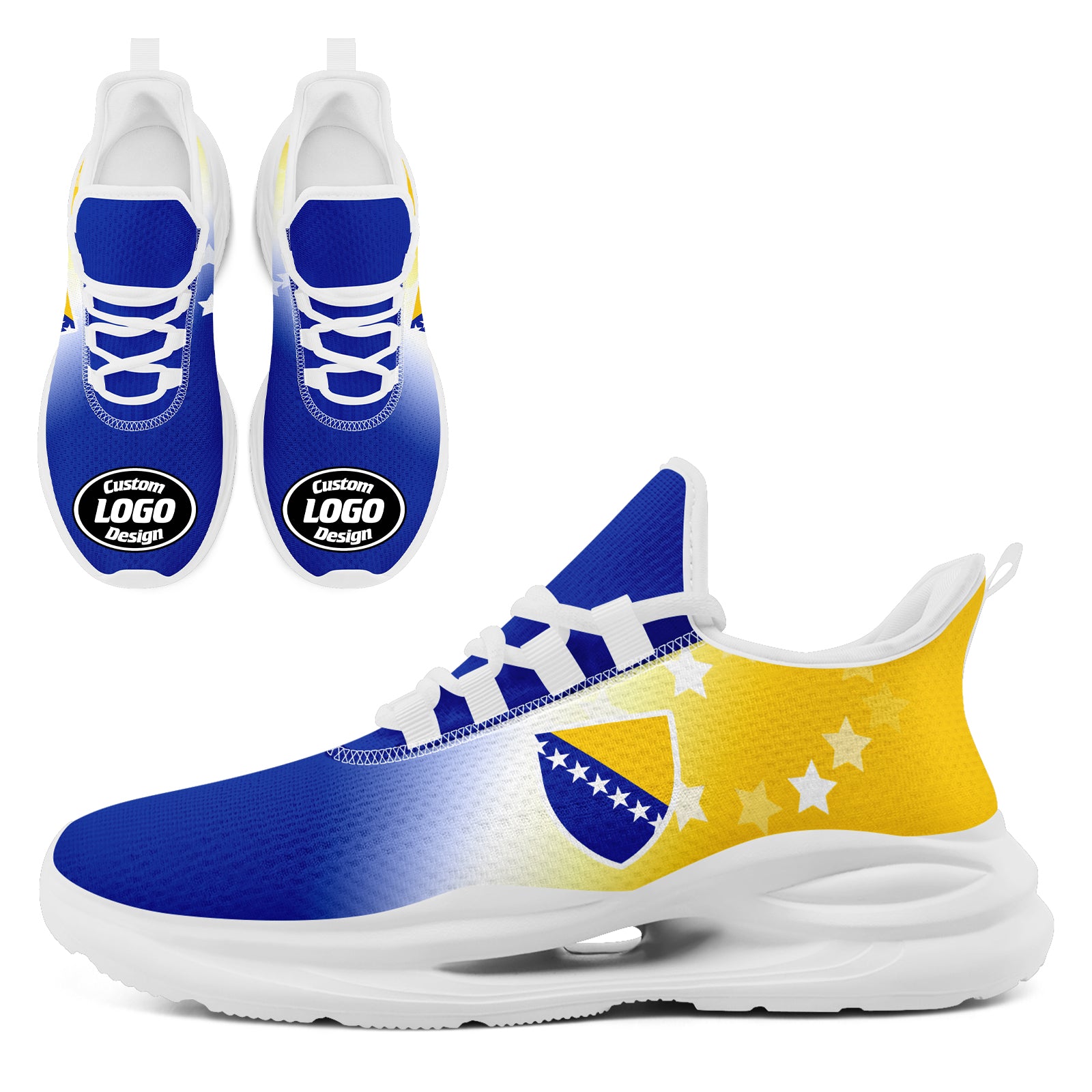 Custom Bosnia and Herzegovina 2026 World Cup High Quality Soccer Stadium Version Jersey Sneakers Sports Shoes and Hat Combo Offer Personalized Team Name and Logo ZH-F007062-005