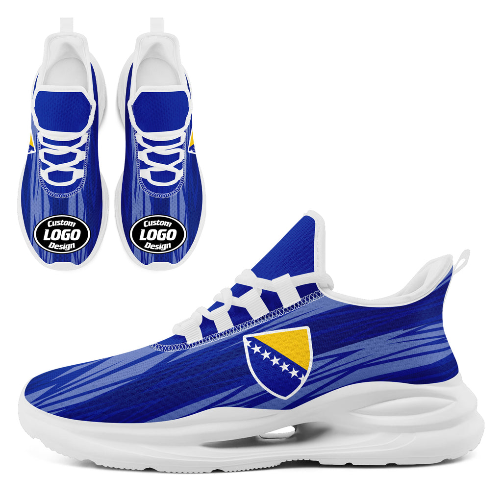 Custom Bosnia and Herzegovina 2026 World Cup High Quality Soccer Stadium Version Jersey Sneakers Sports Shoes and Hat Combo Offer Personalized Team Name and Logo ZH-F007062-006