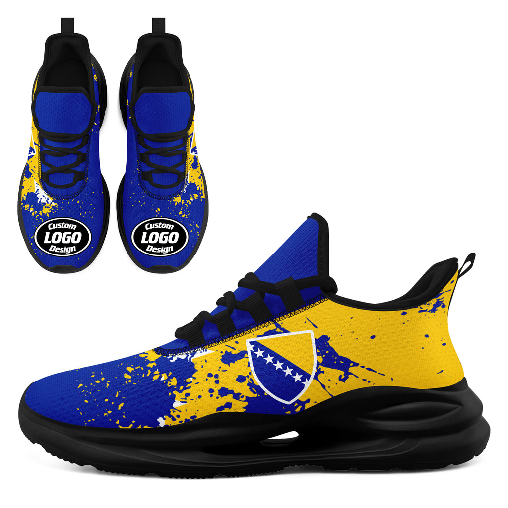 Custom Bosnia and Herzegovina 2026 World Cup High Quality Soccer Stadium Version Jersey Sneakers Sports Shoes and Hat Combo Offer Personalized Team Name and Logo ZH-F007062-008