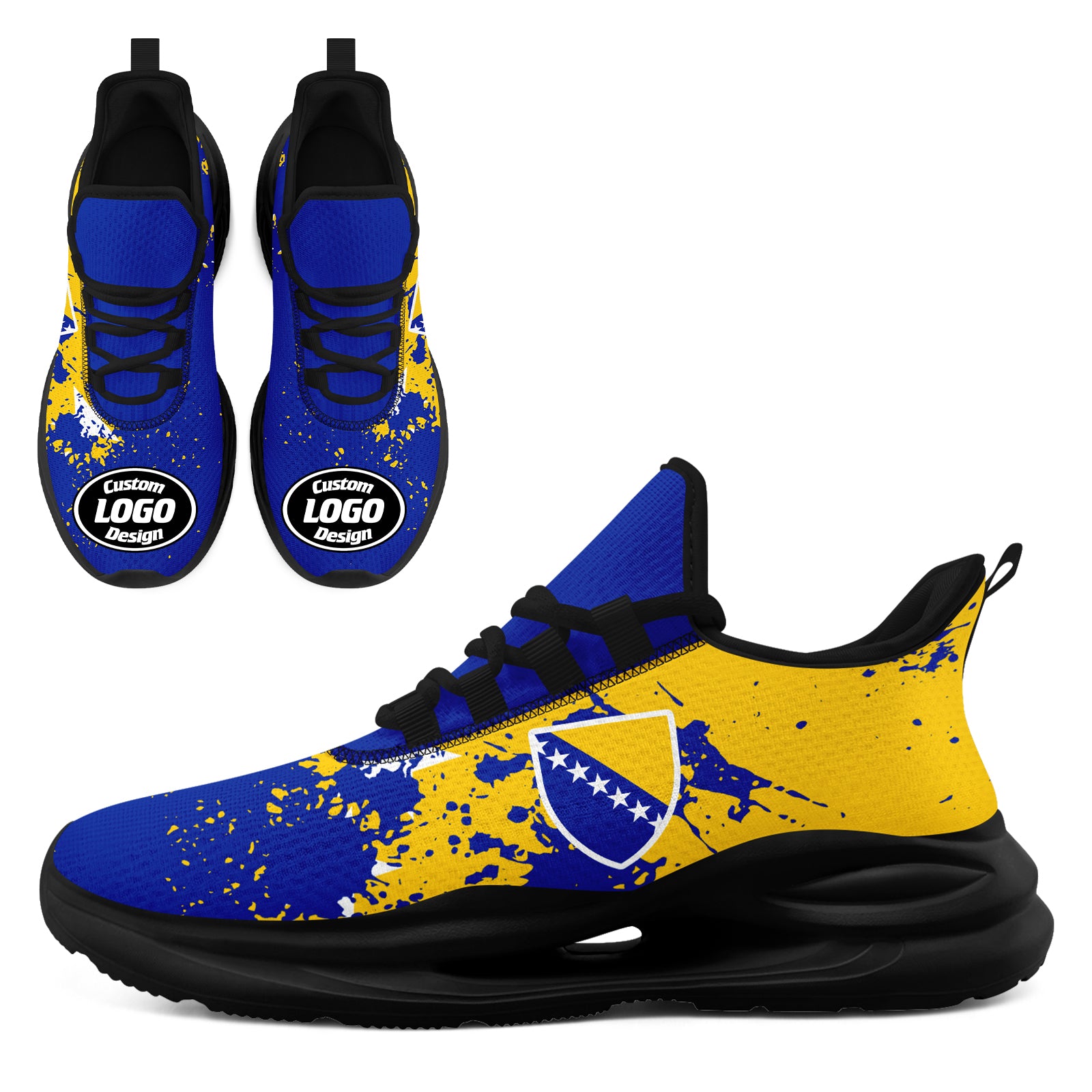 Custom Bosnia and Herzegovina 2026 World Cup High Quality Soccer Stadium Version Jersey Sneakers Sports Shoes and Hat Combo Offer Personalized Team Name and Logo ZH-F007062-008