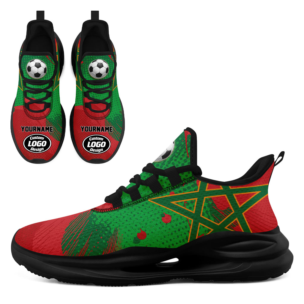 Custom 2026 World Cup Morocco High Quality Soccer Stadium Version Jersey Sneakers Sports Shoes and Hat Combo Offer Personalized Team Name and Logo ZH-F009134-4