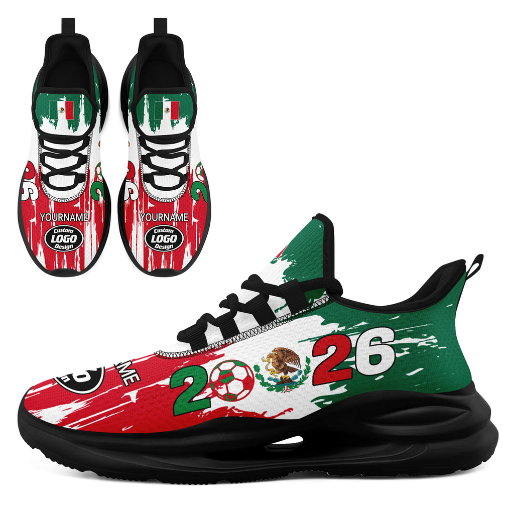 Custom 2026 World Cup Mexico High Quality Soccer Stadium Version Jersey Sneakers Sports Shoes and Hat Combo Offer Personalized Team Name and Logo ZH-F023092-1