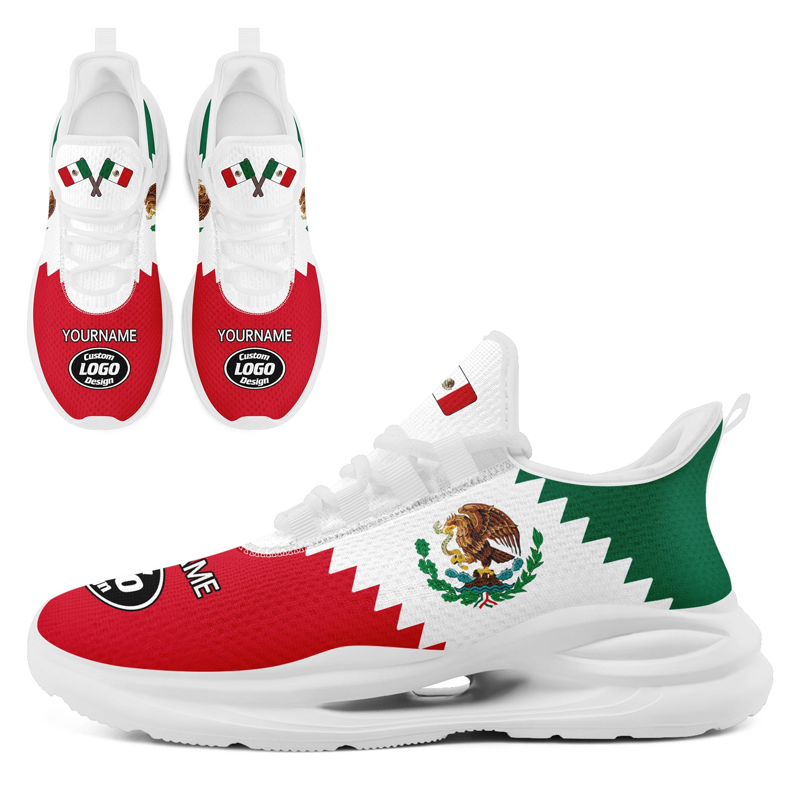 Custom 2026 World Cup Mexico High Quality Soccer Stadium Version Jersey Sneakers Sports Shoes and Hat Combo Offer Personalized Team Name and Logo ZH-F023092-3
