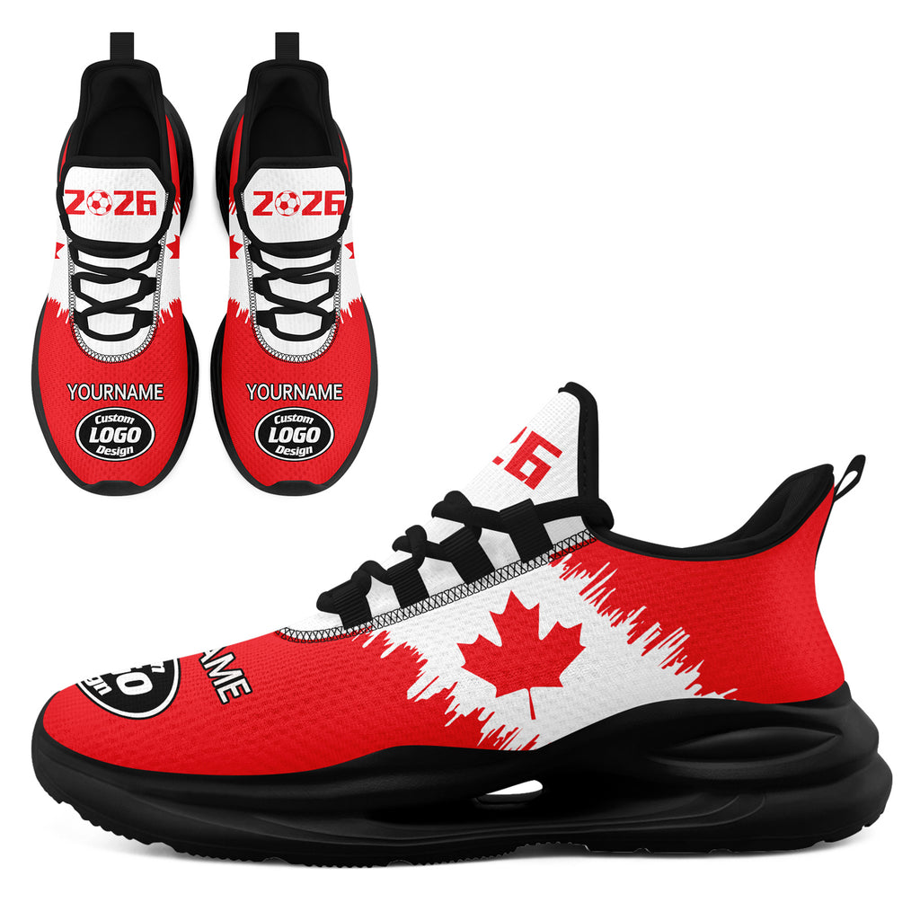 Custom 2026 World Cup Canada High Quality Soccer Stadium Version Jersey Sneakers Sports Shoes and Hat Combo Offer Personalized Team Name and Logo ZH-F023096-1