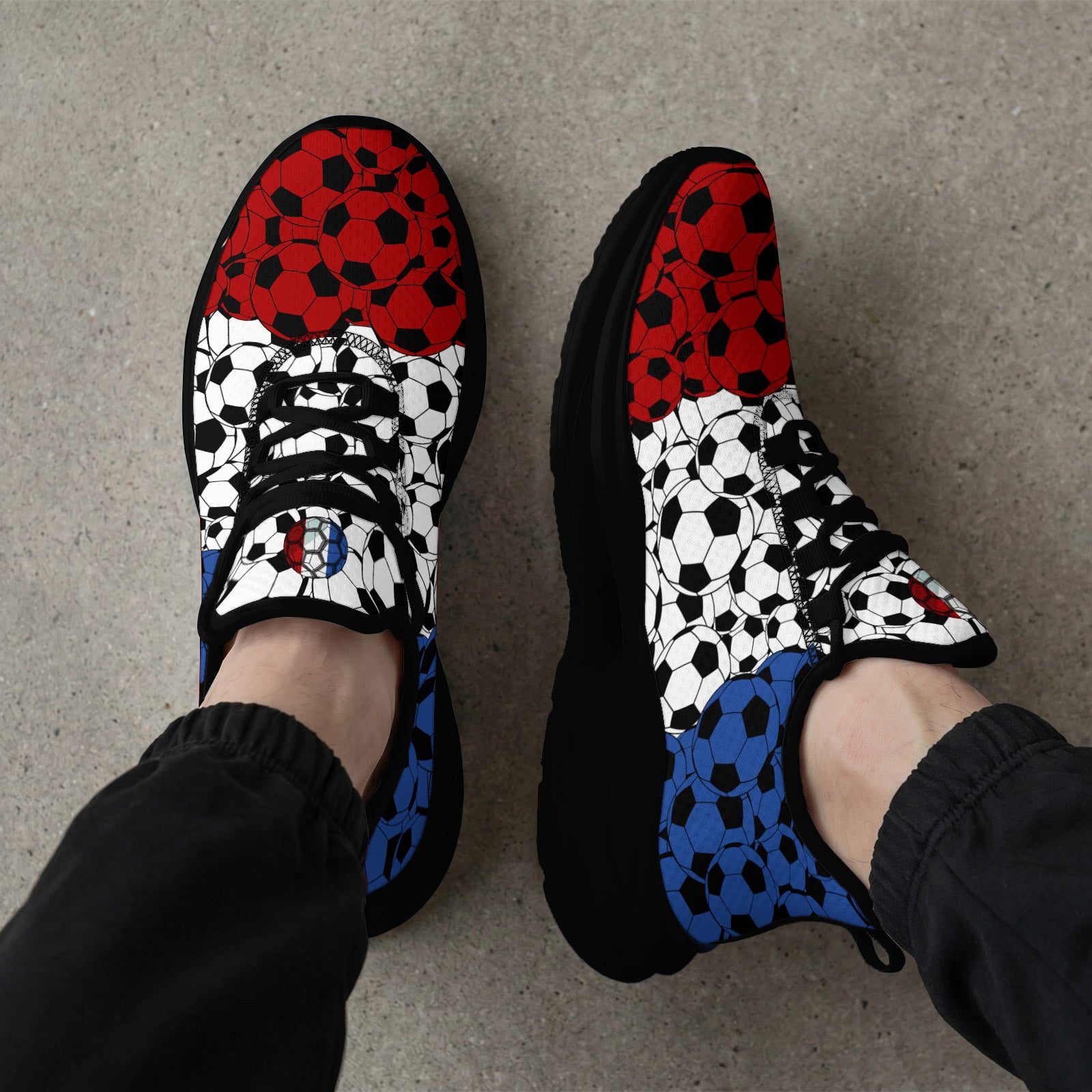 Custom 2026 World Cup France Sneakers DIY Country Flag Running Shoes Lightweight Sport Shoes Gift for Football Fans Personalized Team Name and Logo FN079-F023104-14