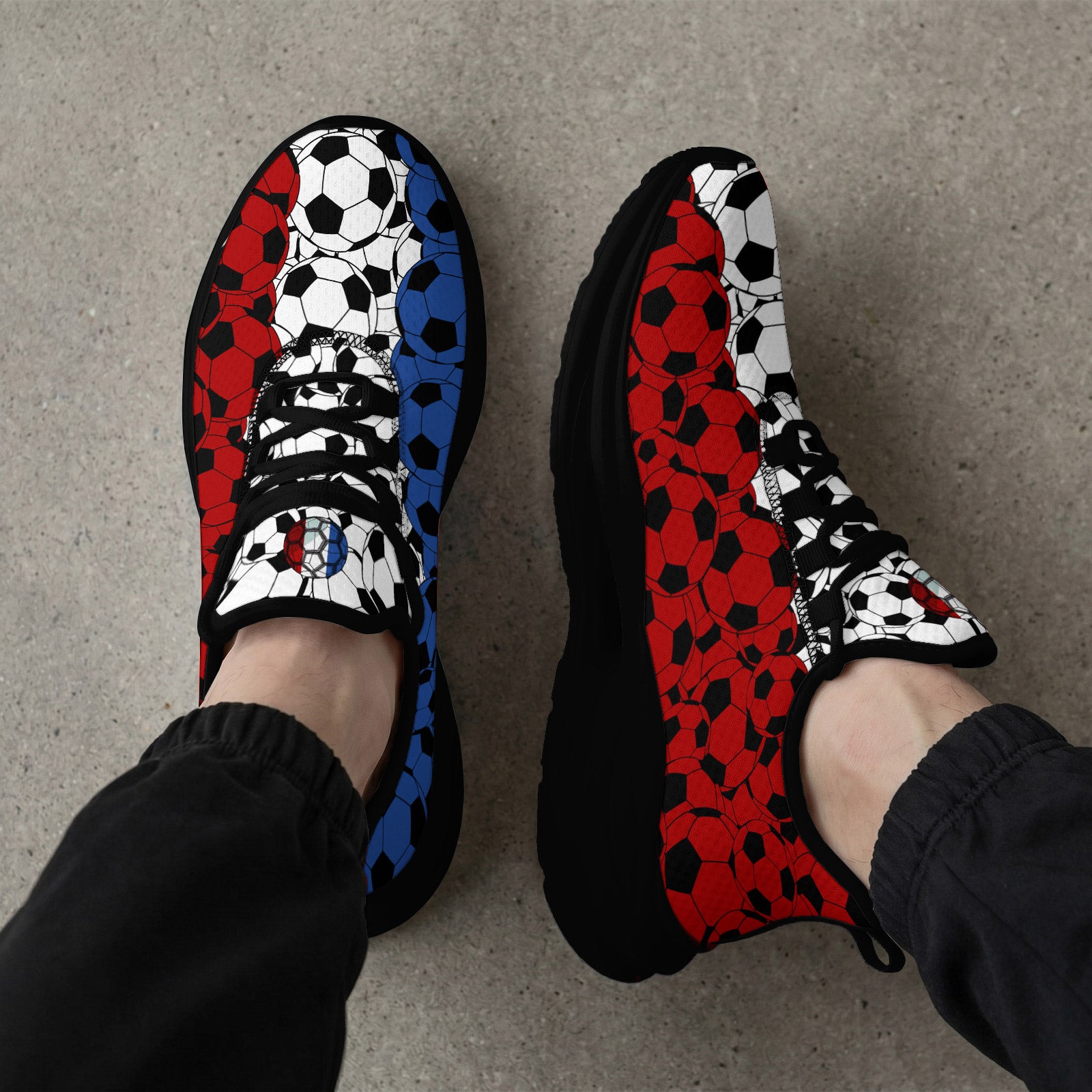 Custom 2026 World Cup France Sneakers DIY Country Flag Running Shoes Lightweight Sport Shoes Gift for Football Fans Personalized Team Name and Logo FN079-F023104-15