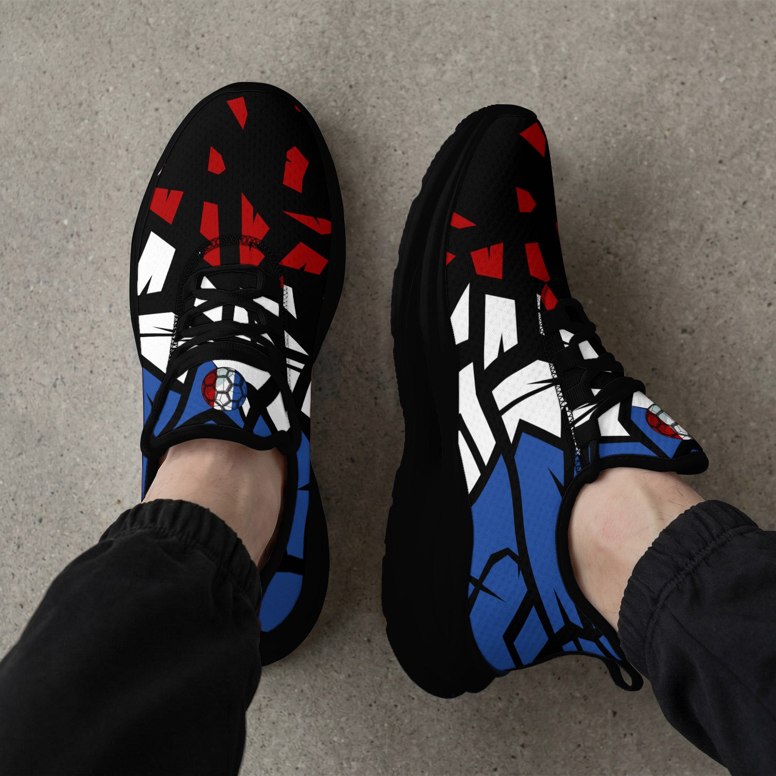 Custom 2026 World Cup France Sneakers DIY Country Flag Running Shoes Lightweight Sport Shoes Gift for Football Fans Personalized Team Name and Logo FN079-F023104-16