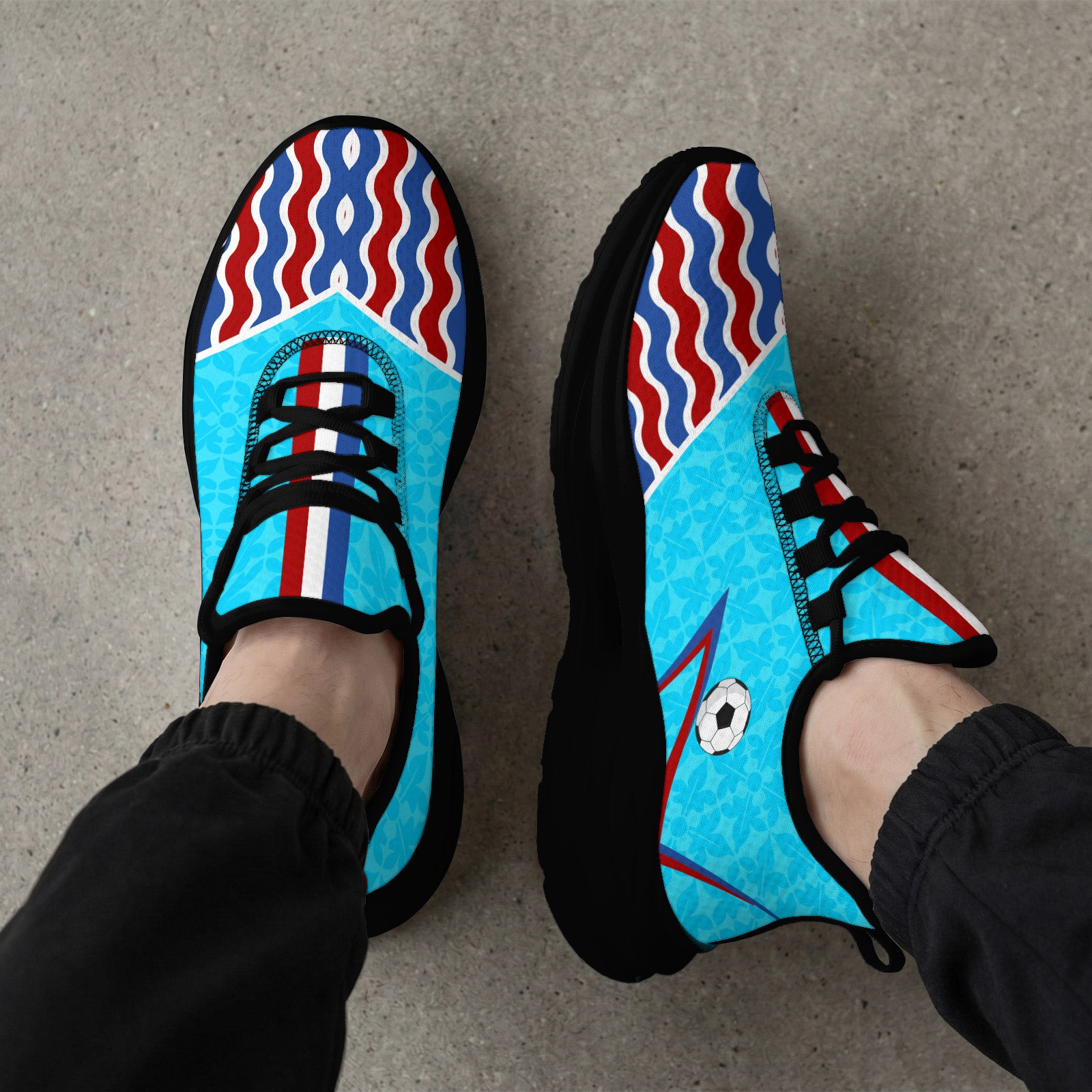 Custom 2026 World Cup France Sneakers DIY Country Flag Running Shoes Lightweight Sport Shoes Gift for Football Fans Personalized Team Name and Logo FN079-F023104-19