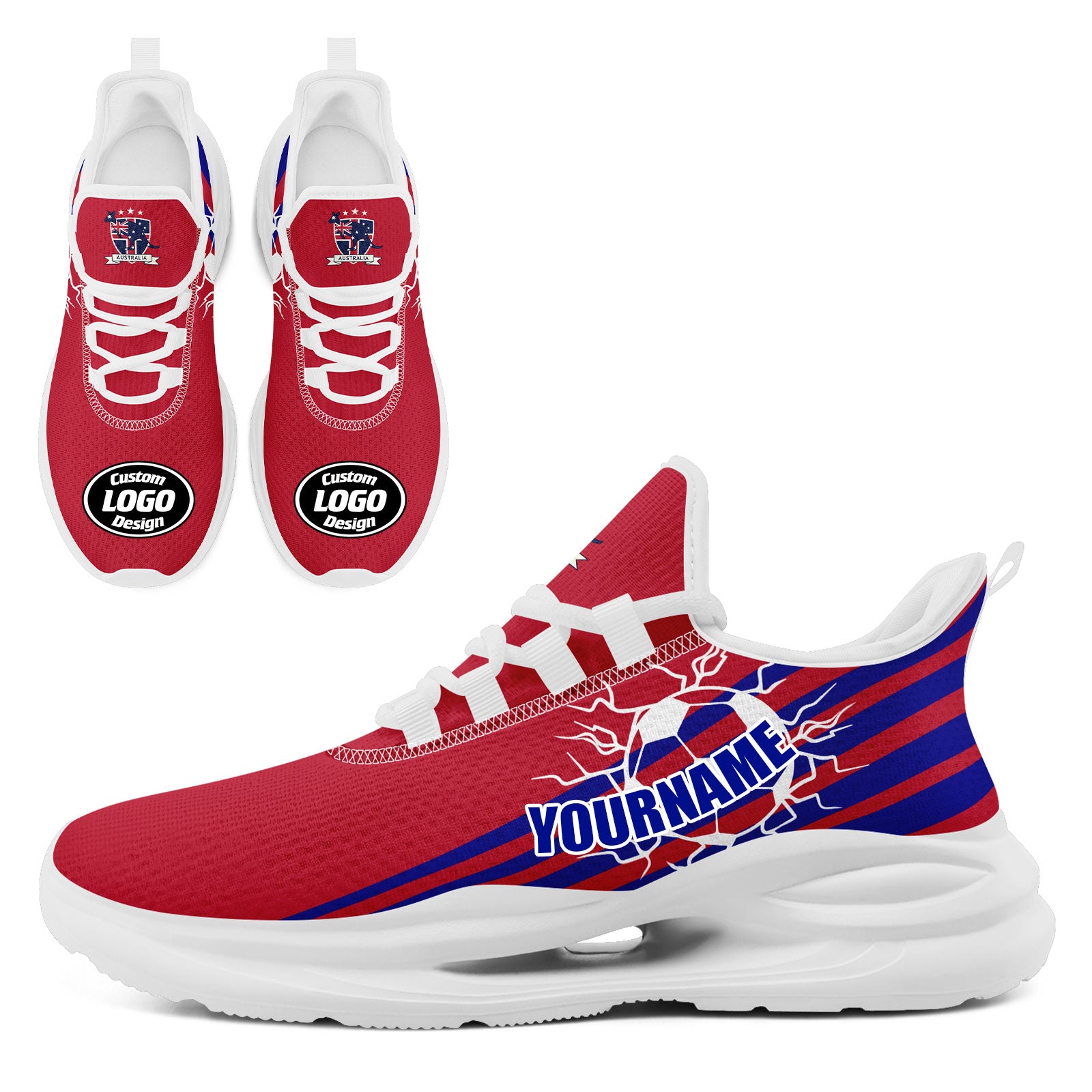 Custom Australia 2026 World Cup High Quality Soccer Stadium Version Jersey Sneakers Sports Shoes and Hat Combo Offer Personalized Team Name and Logo ZH-F025139-4