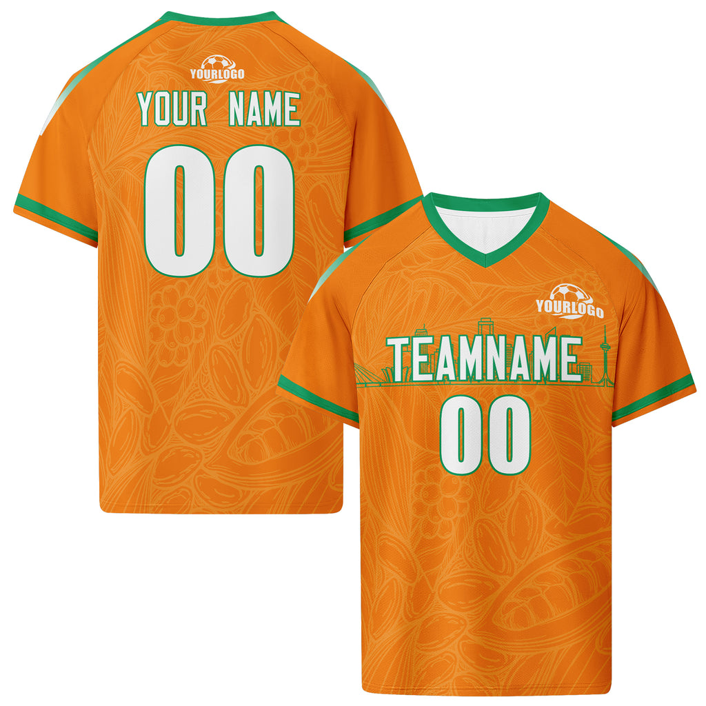 Custom Ivory Coast 2026 World Cup High Quality Soccer Stadium Version Jersey Sneakers Sports Shoes and Hat Combo Offer Personalized Team Name and Logo ZH-F007055-001