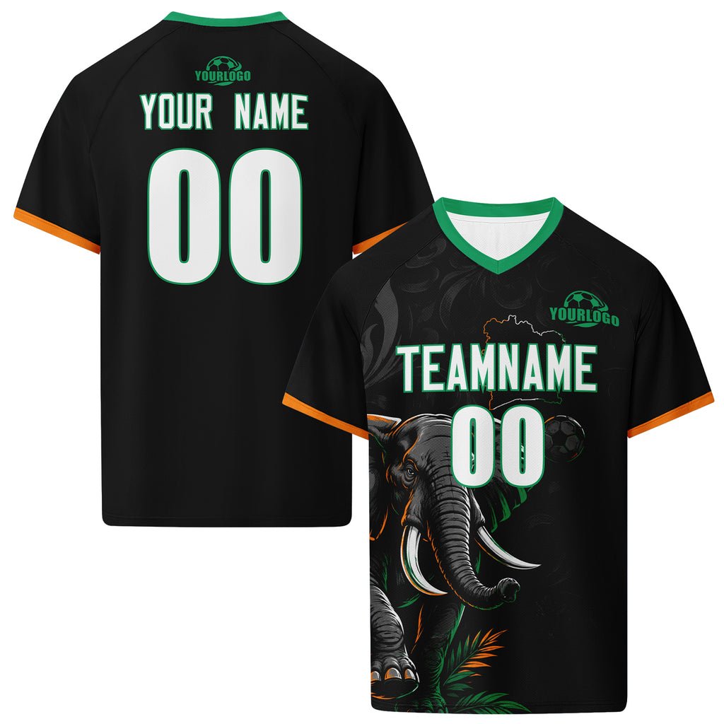 Custom Ivory Coast 2026 World Cup High Quality Soccer Stadium Version Jersey Sneakers Sports Shoes and Hat Combo Offer Personalized Team Name and Logo ZH-F007055-005