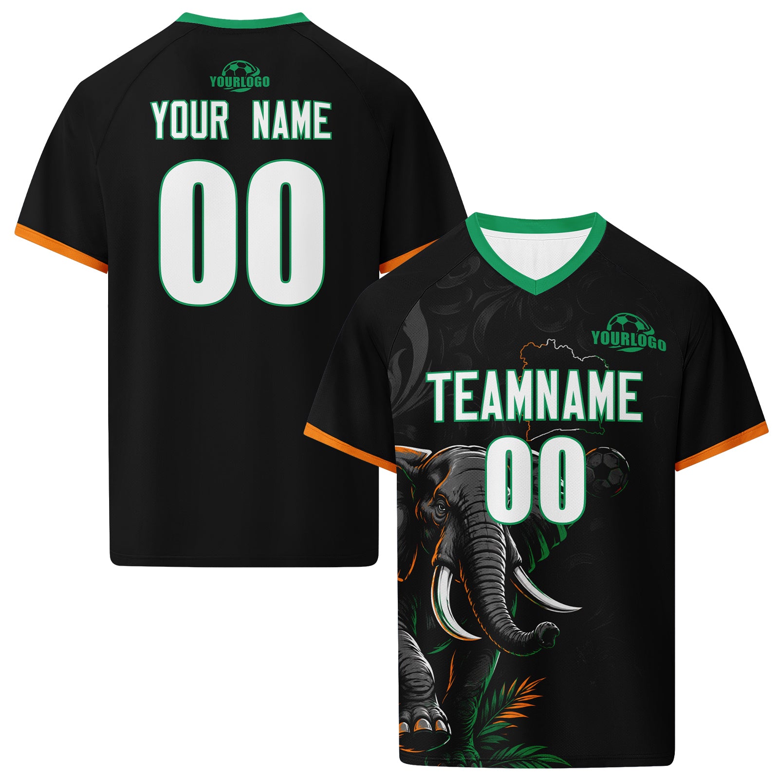 Custom Ivory Coast 2026 World Cup High Quality Soccer Stadium Version Jersey Sneakers Sports Shoes and Hat Combo Offer Personalized Team Name and Logo ZH-F007055-005