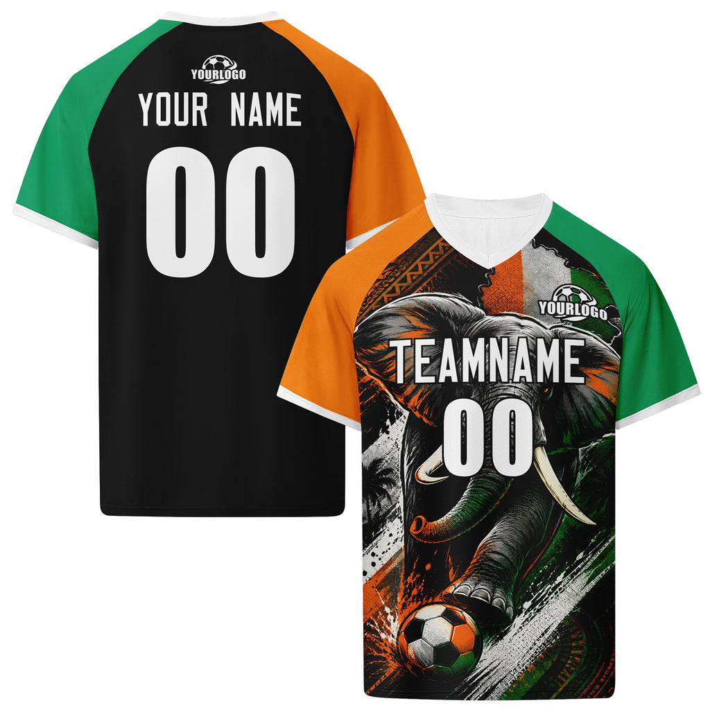Custom Ivory Coast 2026 World Cup High Quality Soccer Stadium Version Jersey Sneakers Sports Shoes and Hat Combo Offer Personalized Team Name and Logo ZH-F007055-006
