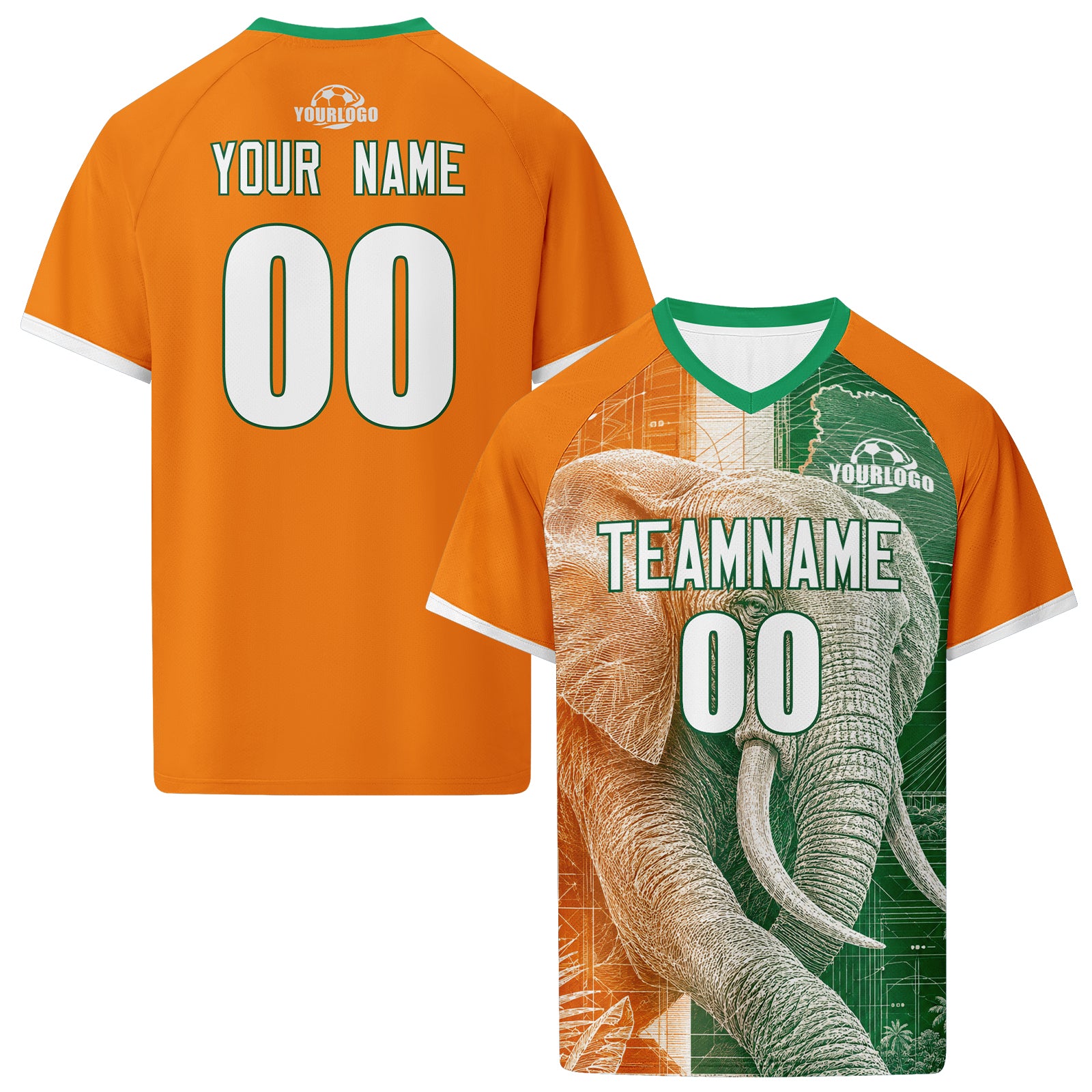 Custom Ivory Coast 2026 World Cup High Quality Soccer Stadium Version Jersey Sneakers Sports Shoes and Hat Combo Offer Personalized Team Name and Logo ZH-F007055-007