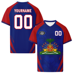 Custom Haiti 2026 World Cup High Quality Soccer Stadium Version Jersey Sneakers Sports Shoes and Hat Combo Offer Personalized Team Name and Logo ZH-F00667-2