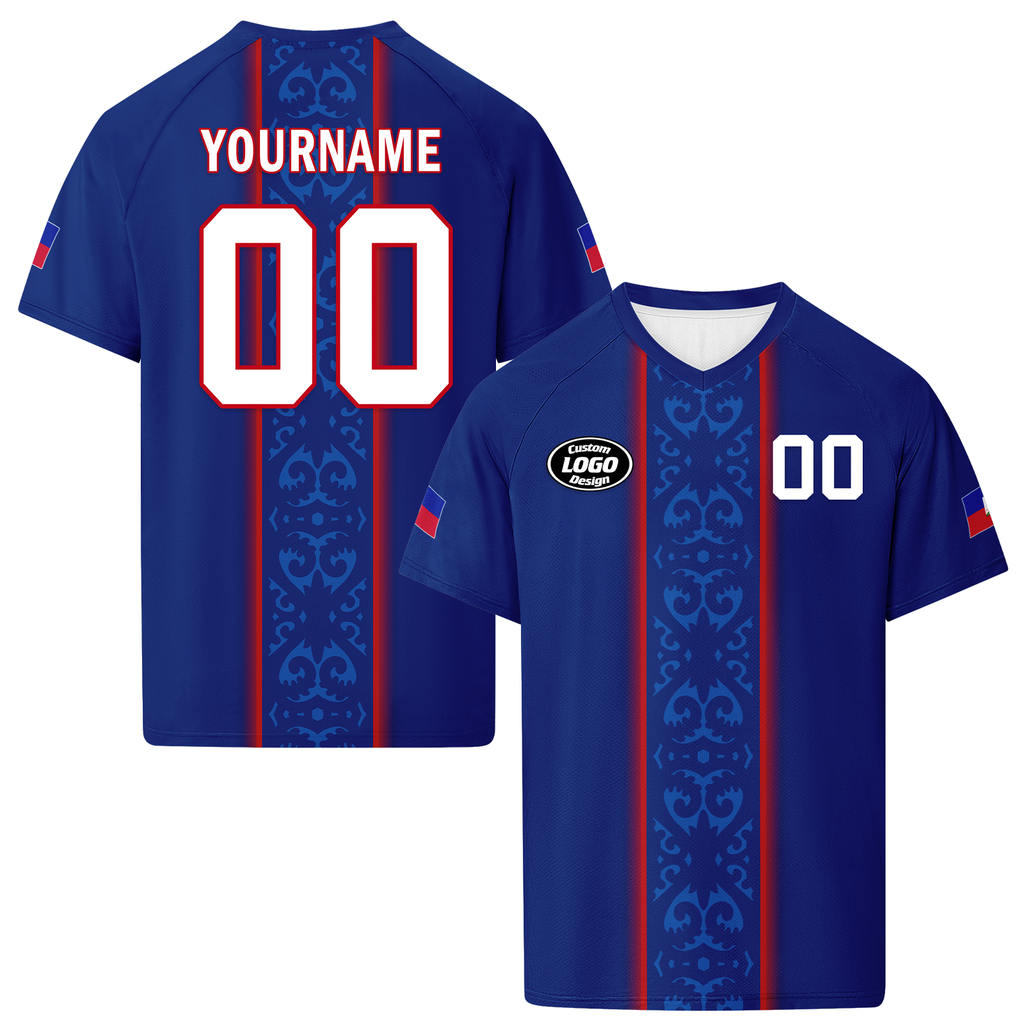 Custom Haiti 2026 World Cup High Quality Soccer Stadium Version Jersey Sneakers Sports Shoes and Hat Combo Offer Personalized Team Name and Logo ZH-F00667-4
