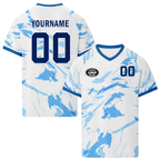 Custom Norway 2026 World Cup High Quality Soccer Stadium Version Jersey Sneakers Sports Shoes and Hat Combo Offer Personalized Team Name and Logo ZH-F00672-4