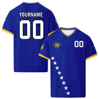 Custom Bosnia and Herzegovina 2026 World Cup High Quality Soccer Stadium Version Jersey Sneakers Sports Shoes and Hat Combo Offer Personalized Team Name and Logo ZH-F006103-2