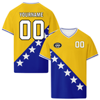 Custom Bosnia and Herzegovina 2026 World Cup High Quality Soccer Stadium Version Jersey Sneakers Sports Shoes and Hat Combo Offer Personalized Team Name and Logo ZH-F006103-3