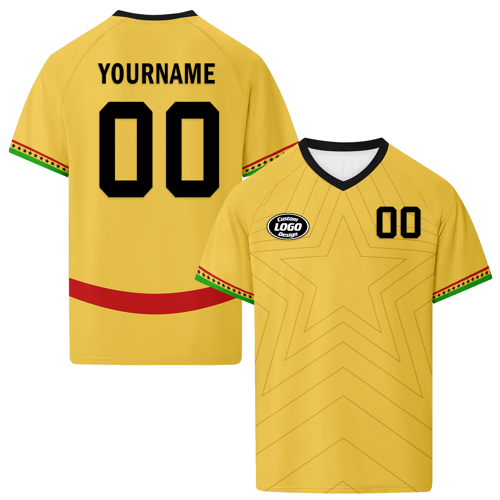 Custom Ghana 2026 World Cup High Quality Soccer Stadium Version Jersey Sneakers Sports Shoes and Hat Combo Offer Personalized Team Name and Logo ZH-F006104-1
