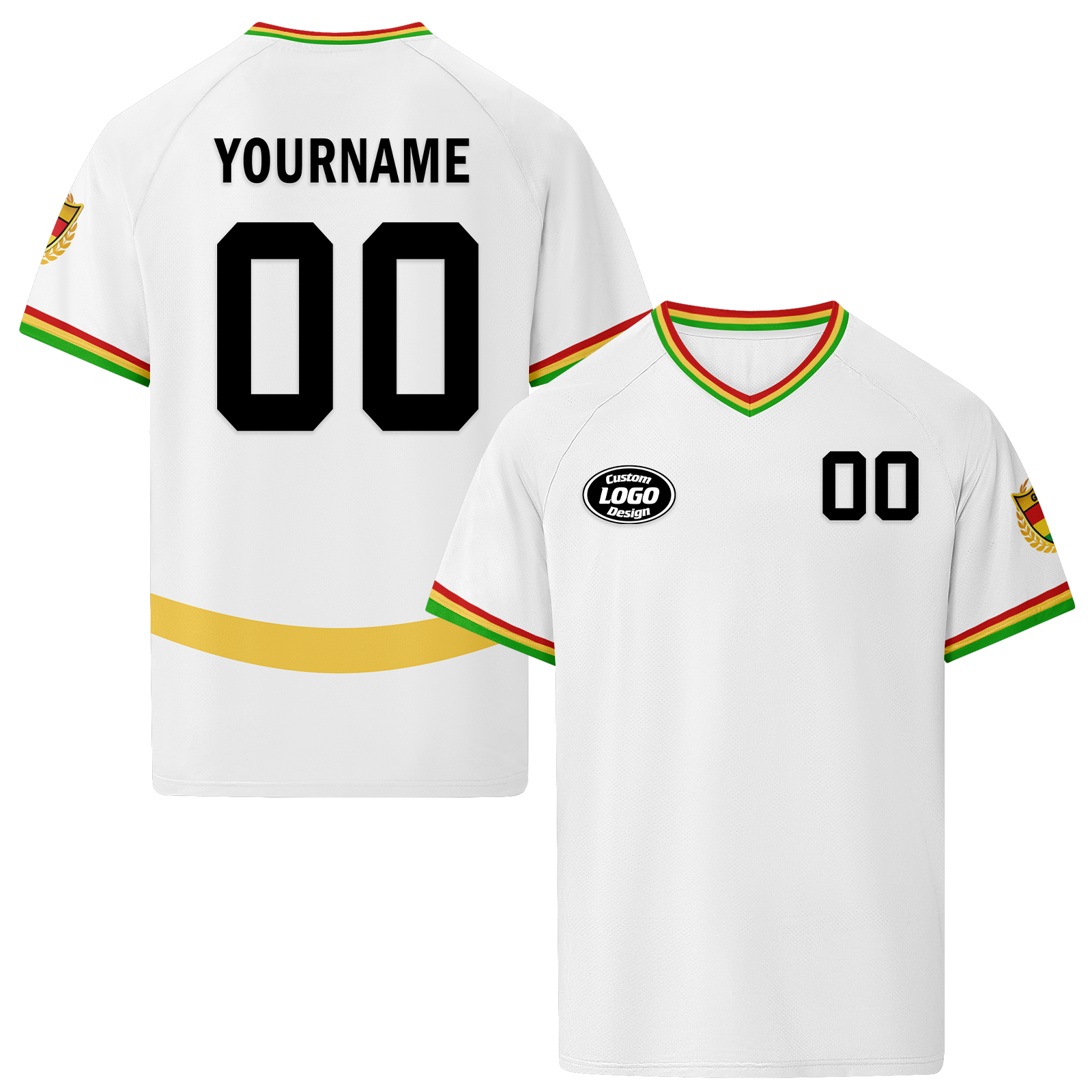 Custom Ghana 2026 World Cup High Quality Soccer Stadium Version Jersey Sneakers Sports Shoes and Hat Combo Offer Personalized Team Name and Logo ZH-F006104-2