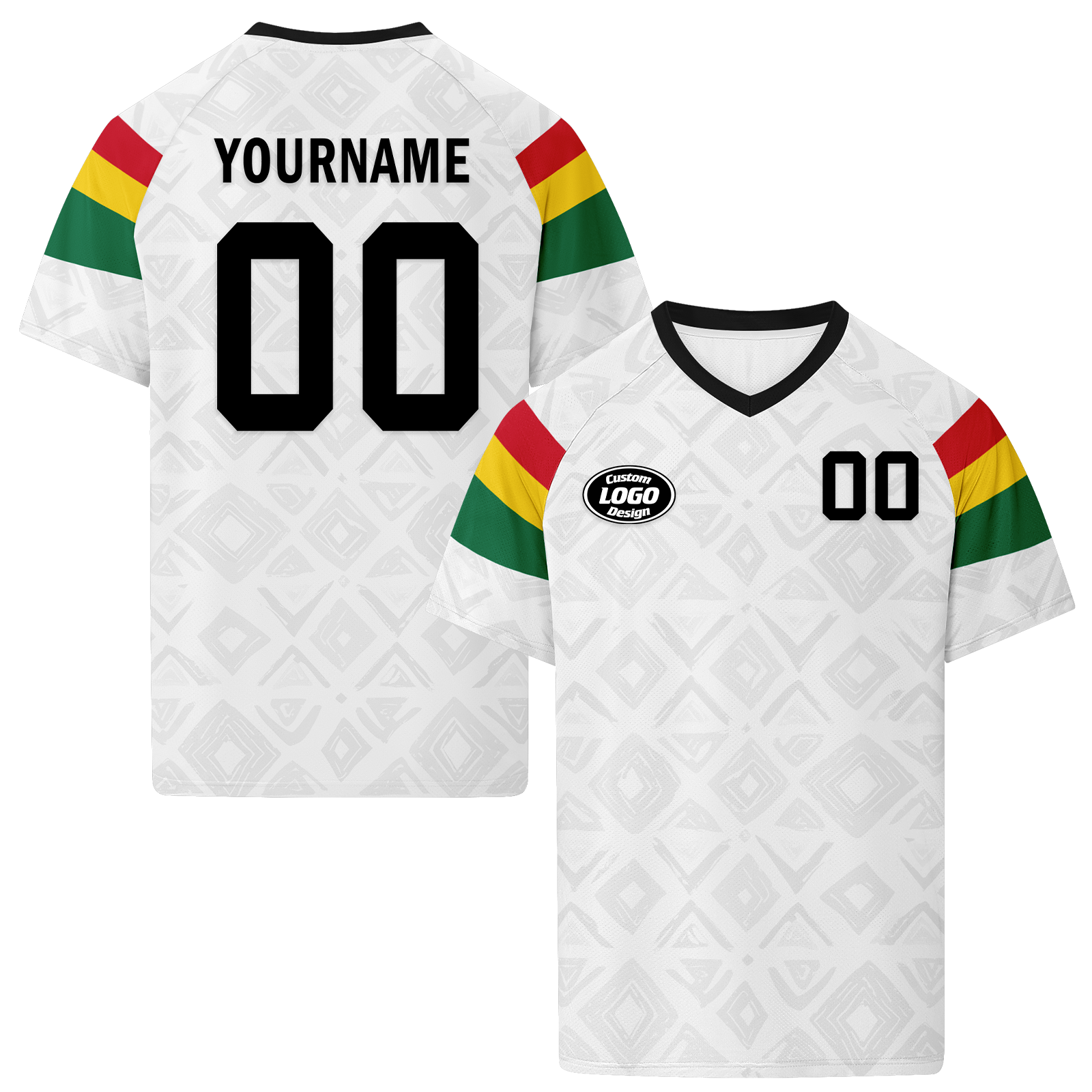 Custom Ghana 2026 World Cup High Quality Soccer Stadium Version Jersey Sneakers Sports Shoes and Hat Combo Offer Personalized Team Name and Logo ZH-F006104-3