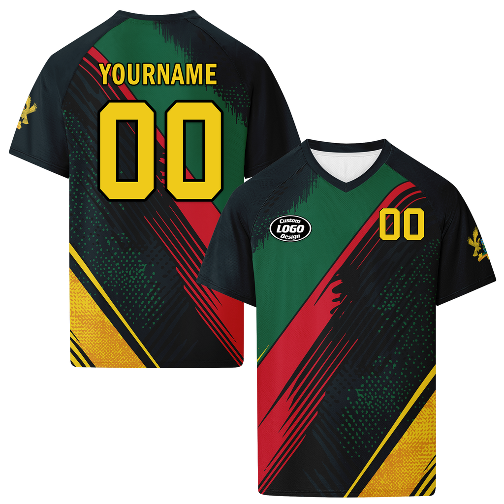 Custom Ghana 2026 World Cup High Quality Soccer Stadium Version Jersey Sneakers Sports Shoes and Hat Combo Offer Personalized Team Name and Logo ZH-F006104-6