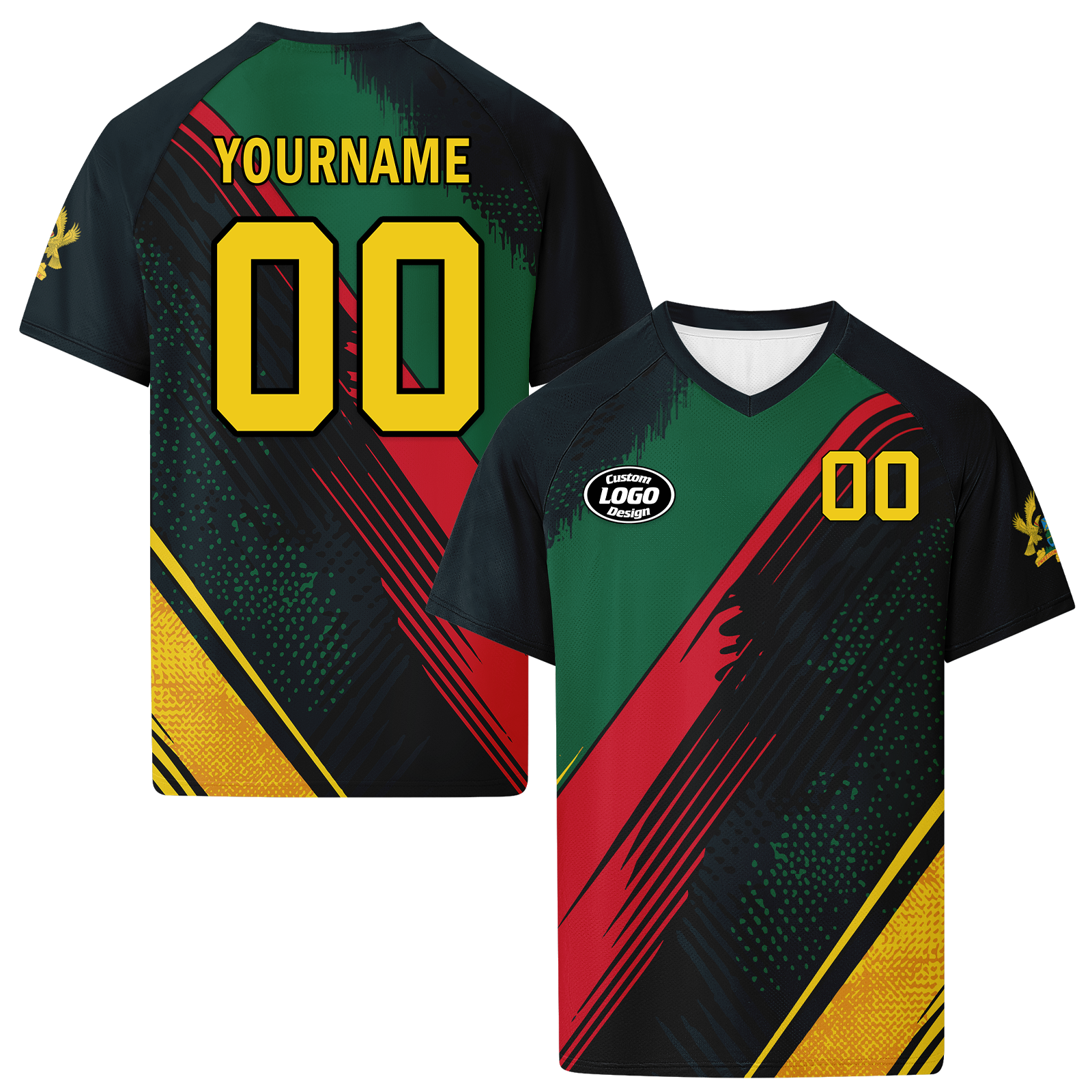 Custom Ghana 2026 World Cup High Quality Soccer Stadium Version Jersey Sneakers Sports Shoes and Hat Combo Offer Personalized Team Name and Logo ZH-F006104-6
