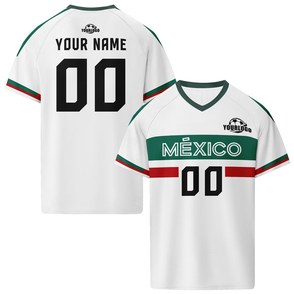 Custom Mexico 2026 World Cup High Quality Soccer Stadium Version Jersey Sneakers Sports Shoes and Hat Combo Offer Personalized Team Name and Logo ZH-F007043-003